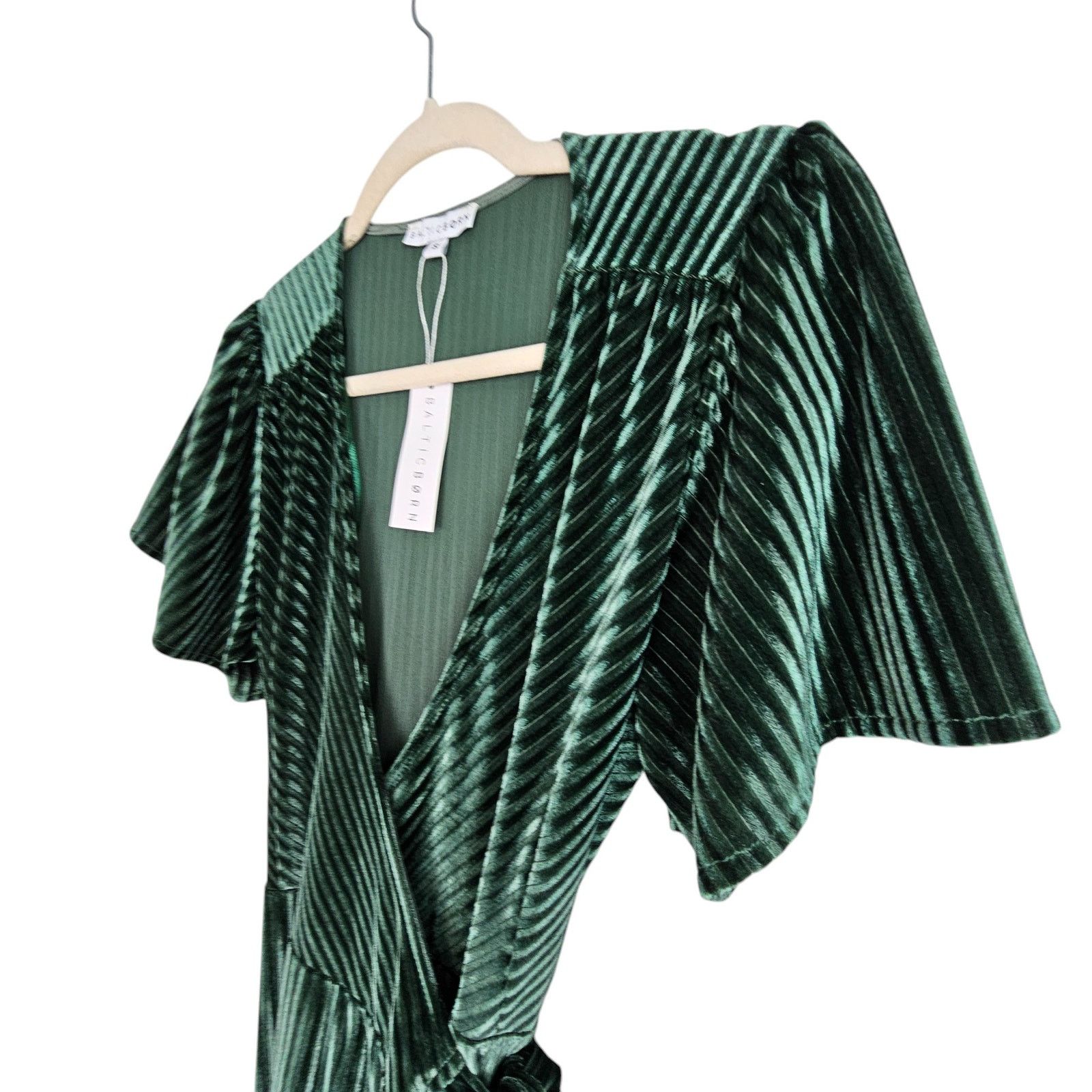 Born Baltic Born Womens Andi Ribbed Velvet Wrap Dress Maxi Sz S Size S / US 4 / IT 40 - 5 Thumbnail