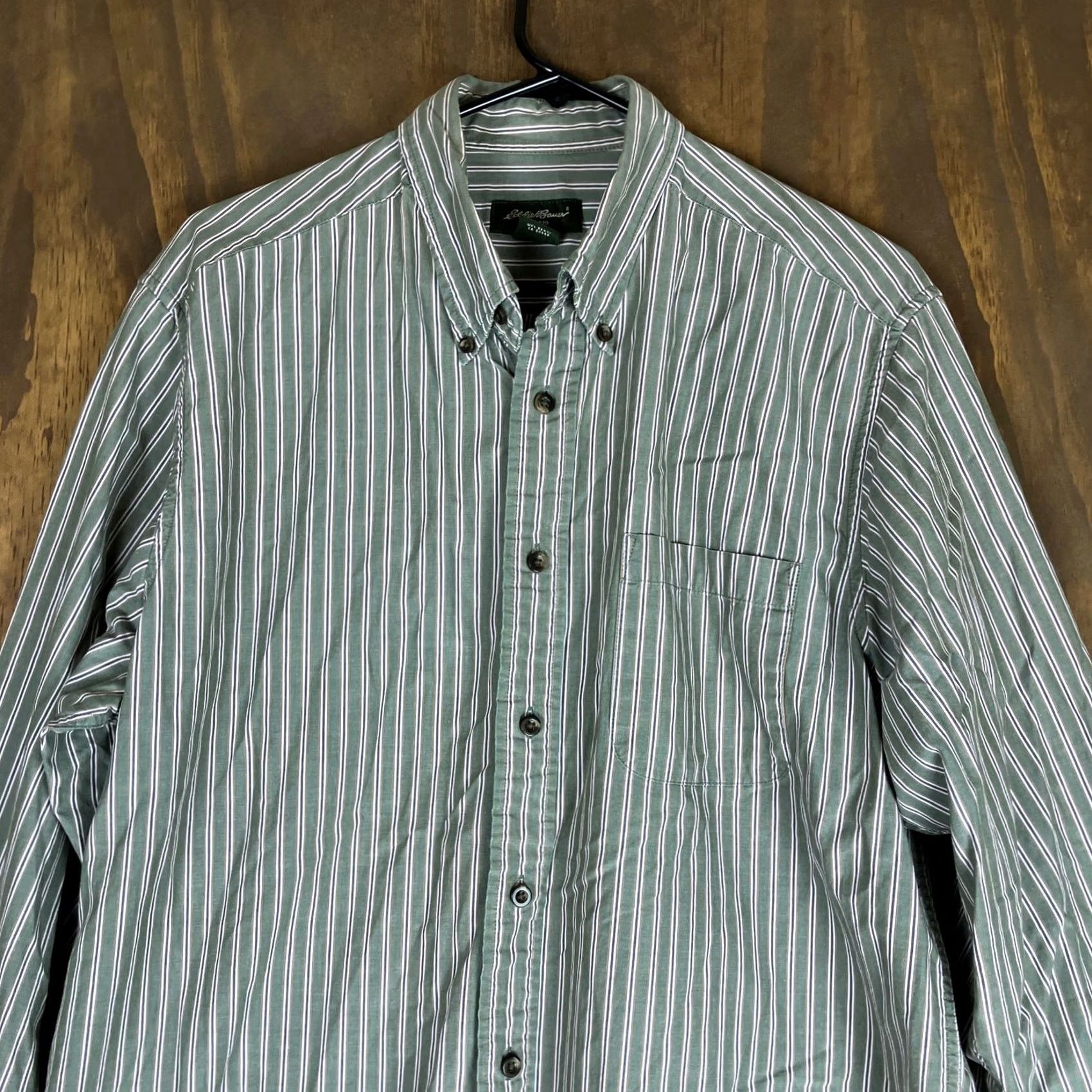 Eddie Bauer Eddie Bauer Mens Shirt Green Multi Striped Button Down Long Sleeve 100% Cotton L Size US L / EU 52-54 / 3 - 2 Thumbnail