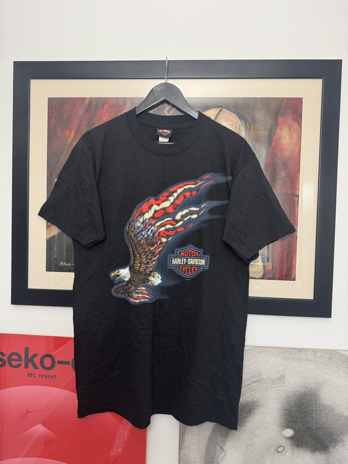 Vintage Vintage Harley Davidson Og Eagle Print Y2k Ohio Tee Racing Size US L / EU 52-54 / 3 - 1 Thumbnail