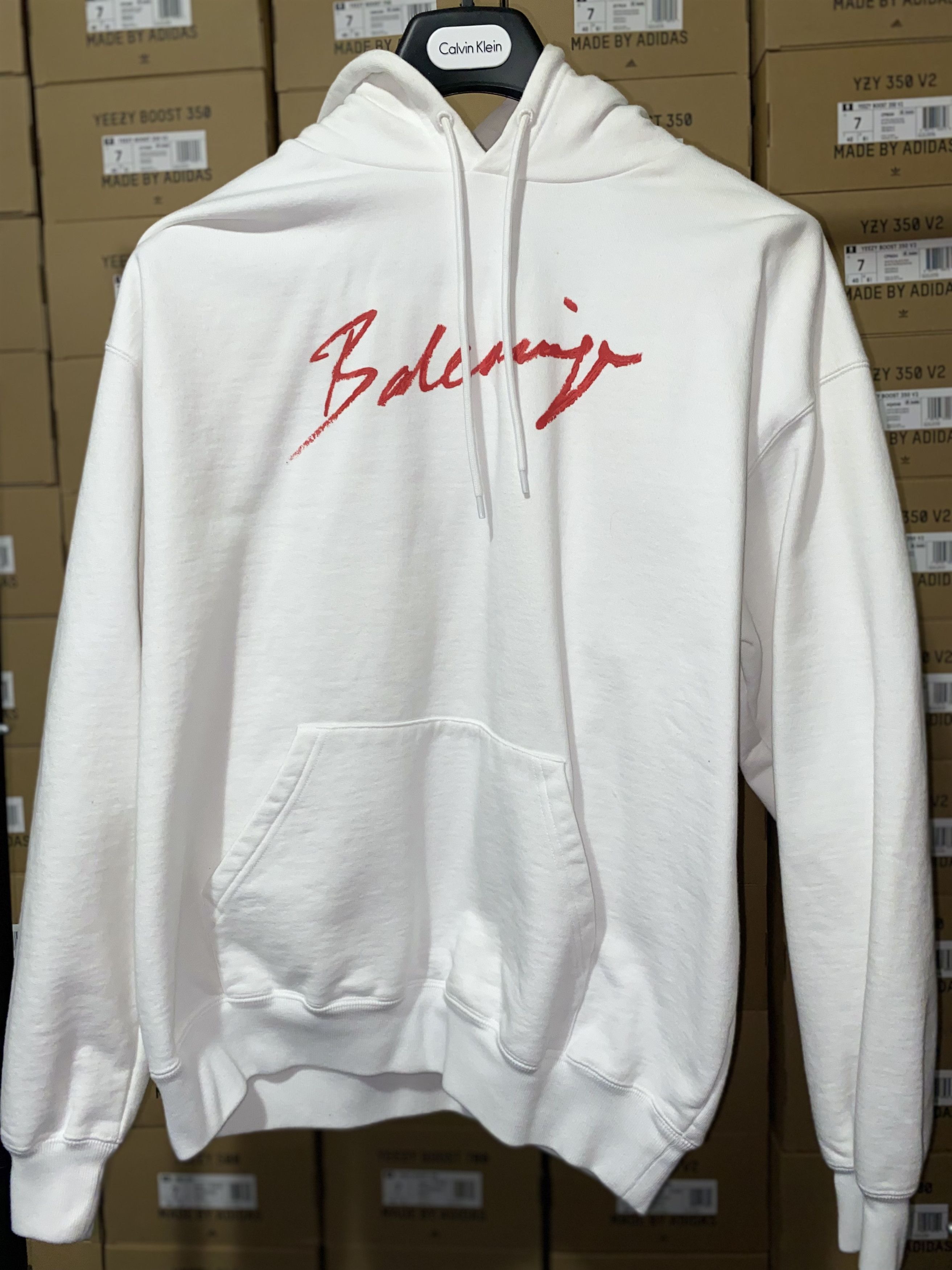image of Balenciaga Paint Hoodie in White, Men's (Size Large)