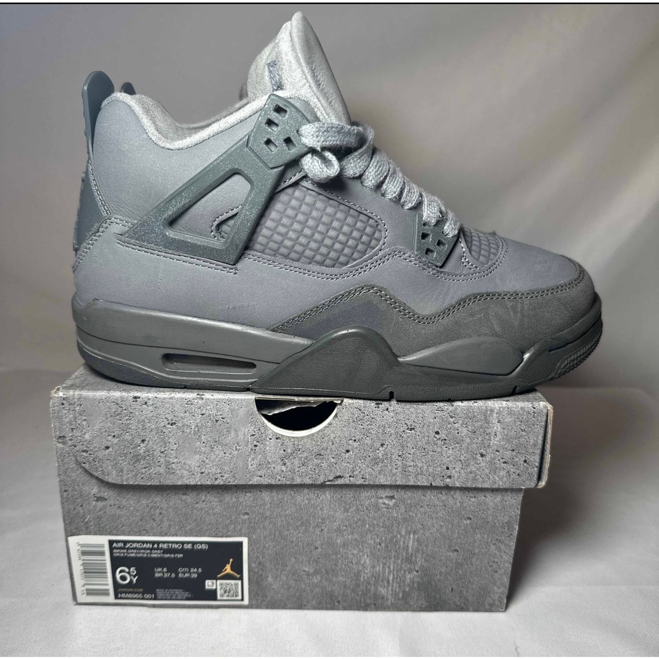Jordan Brand × Nike Size 6.5 - Air Jordan 4 Retro SE GS Wet Cement Men's Shoes Size US 6.5 / EU 39-40 - 1 Thumbnail