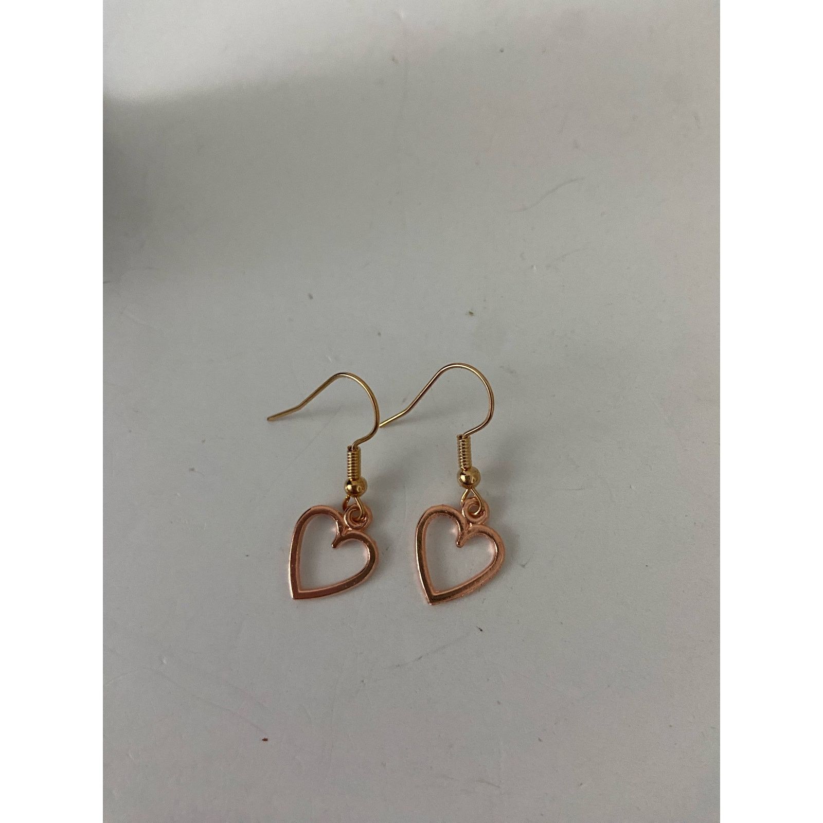 Handmade Rose gold tone heart earrings Size ONE SIZE - 3 Thumbnail