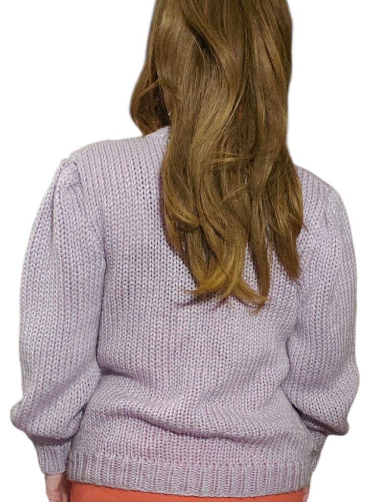 Kanata Hand Knits Vintage 80s Hand Knit Pastel Purple Balloon Sweater Size L / US 10 / IT 46 - 5 Thumbnail