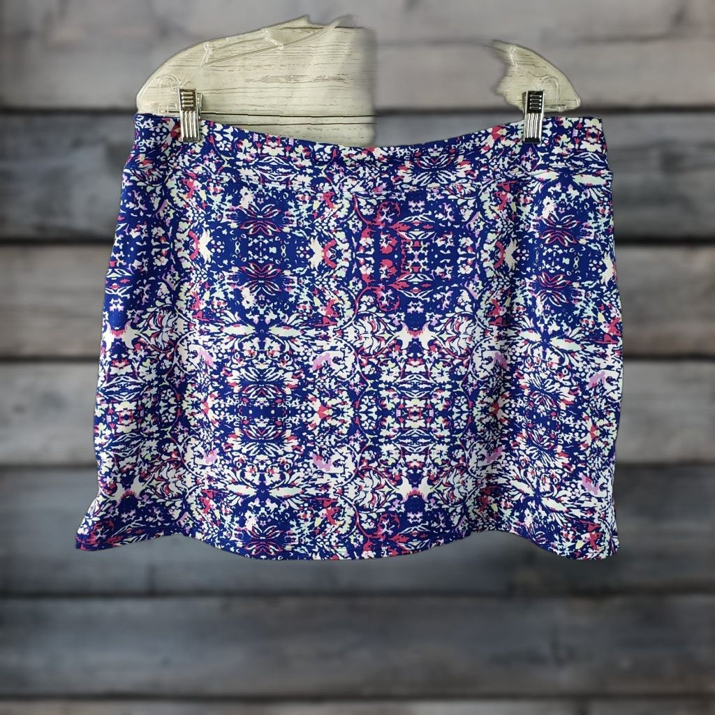 Vintage Tranquility Womens Skort XL Blue Pull On Activewear Short Athletic Polyester Blend Printed Size ONE SIZE - 1 Thumbnail