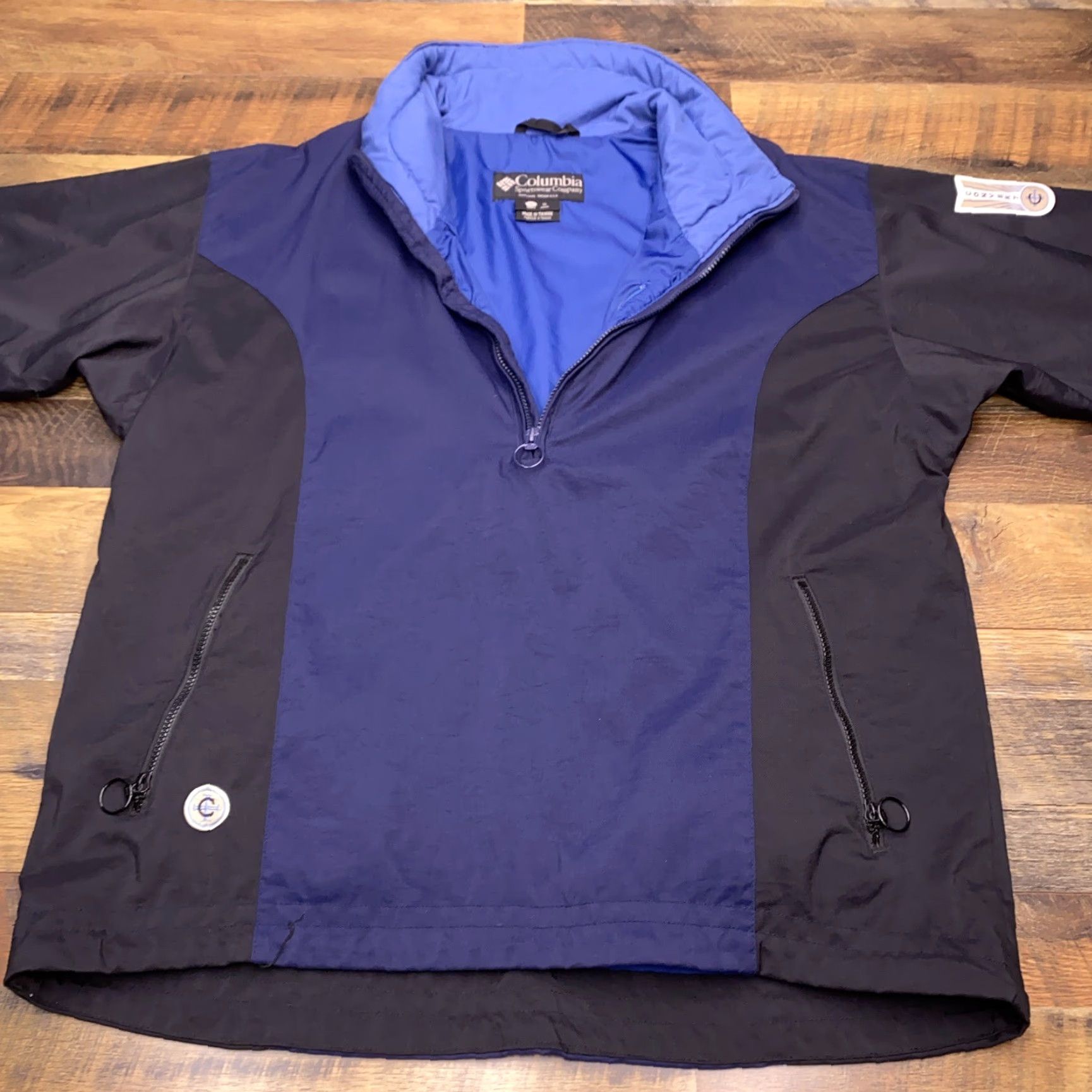 Vintage Columbia Convert Jacket Mens Large 1/4 Zip Lined Winter Snow Blue Windbreaker Solid Outdoor Skiing Walking Mens Size US L / EU 52-54 / 3 - 2 Thumbnail