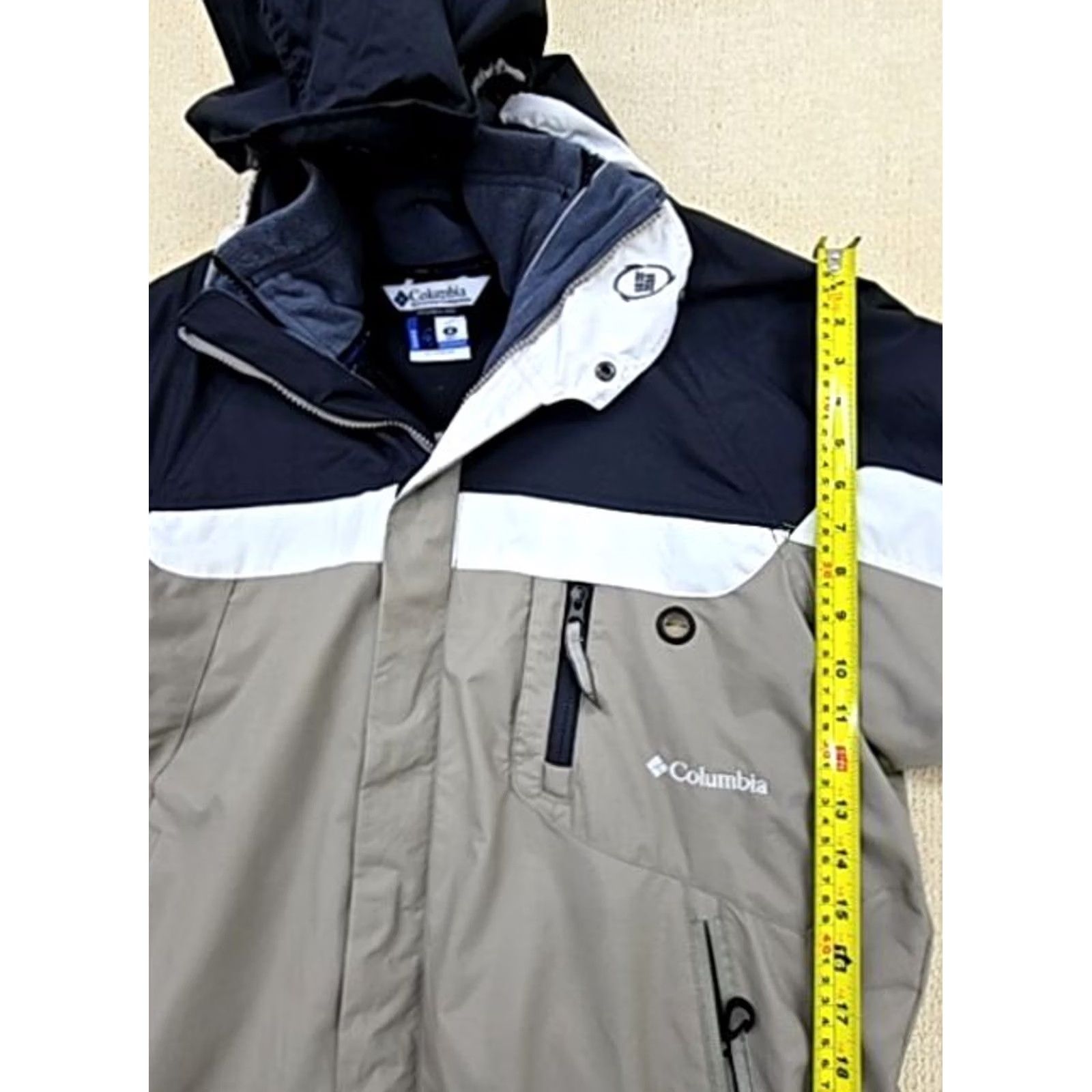 Vintage Columbia Interchange Jacket 3-in-1 Men M Grey/Navy 100% Nylon Water Resistant Detachable Hood Zip Slim Regular Size US M / EU 48-50 / 2 - 6 Thumbnail