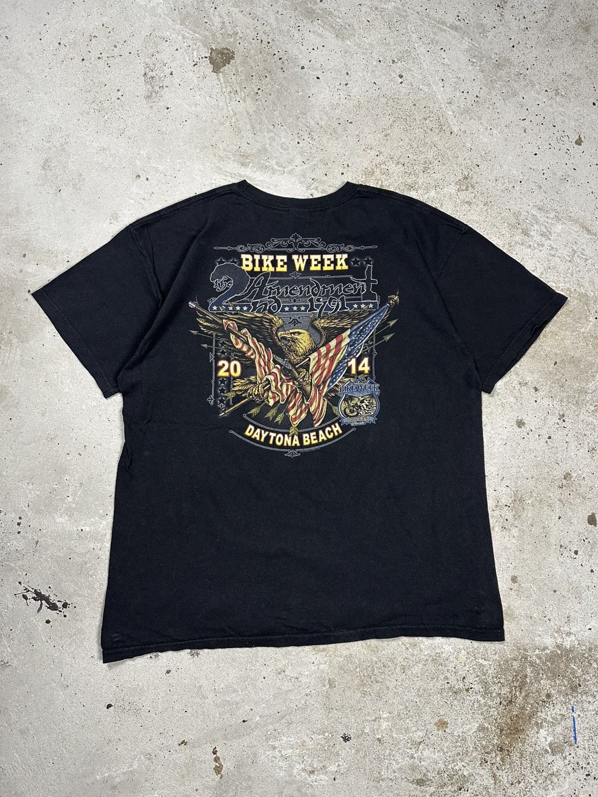 Harley Davidson Vintage Bike Week Daytona Beach Harley Moto Print T Shirt Size US XL / EU 56 / 4 - 3 Thumbnail