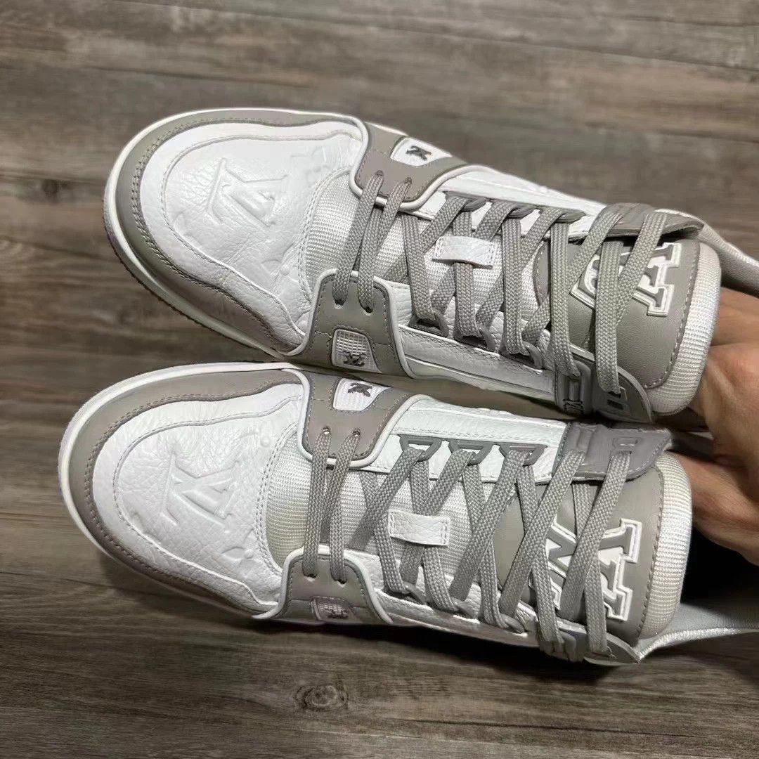 Louis Vuitton LV Trainer Gray/White Uk7 97 New Original Box Size US 8 / EU 41 - 5 Thumbnail