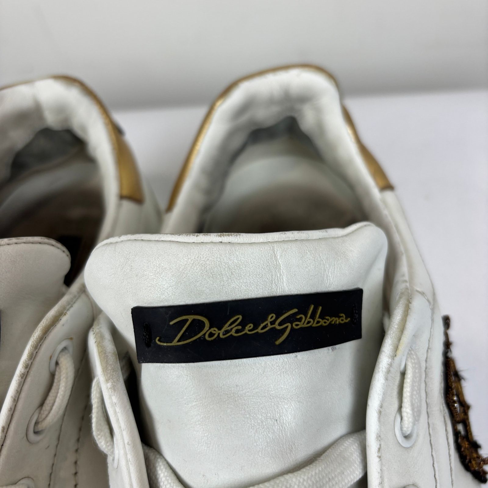 Dolce & Gabbana Dolce & Gabbana Portofino Crown Patch Leather Sneakers 9 Size US 9 / EU 42 - 7 Thumbnail