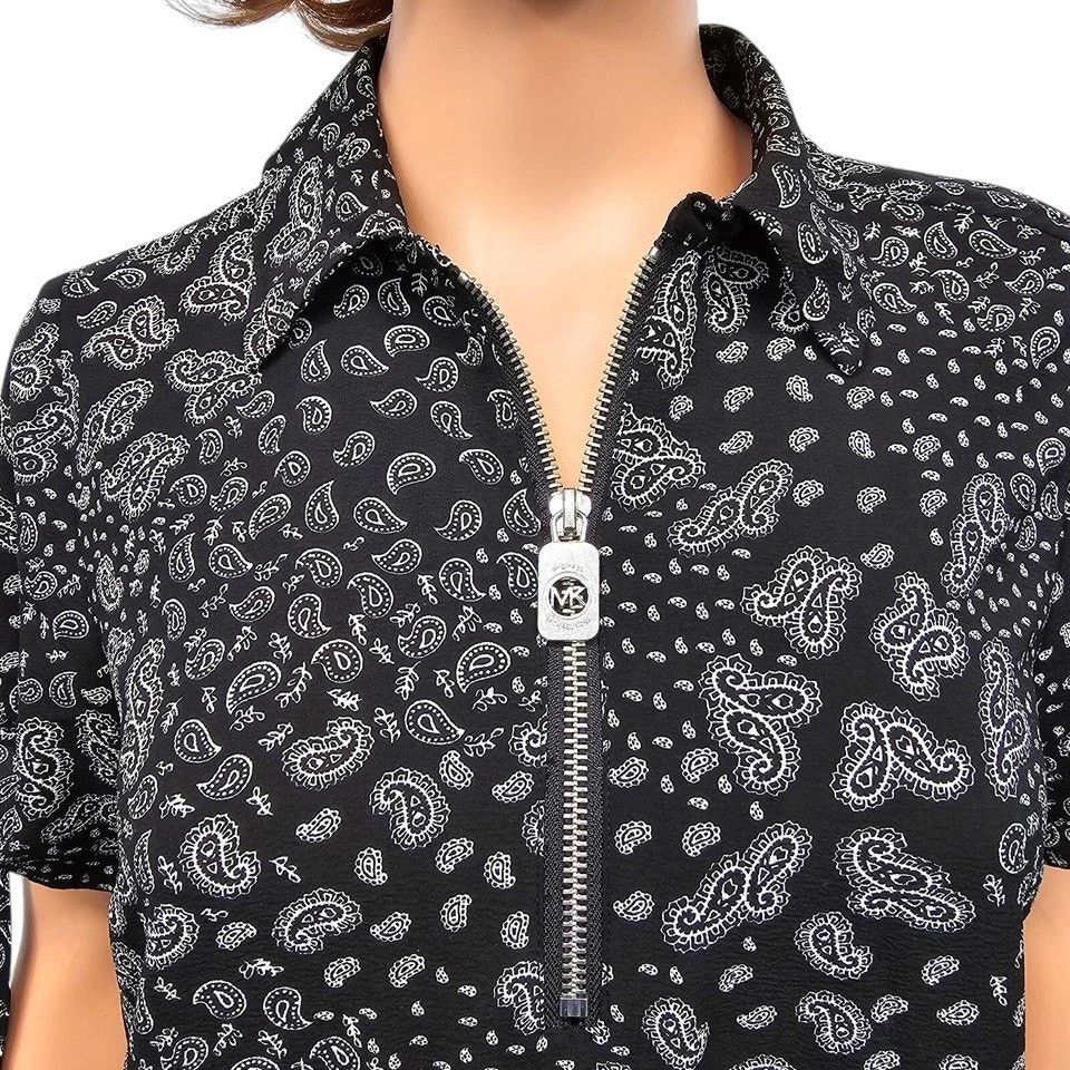 Michael Kors Michael Kors Blouse Paisley Grommet & Tie Sleeve Zip Front S Size S / US 4 / IT 40 - 4 Thumbnail