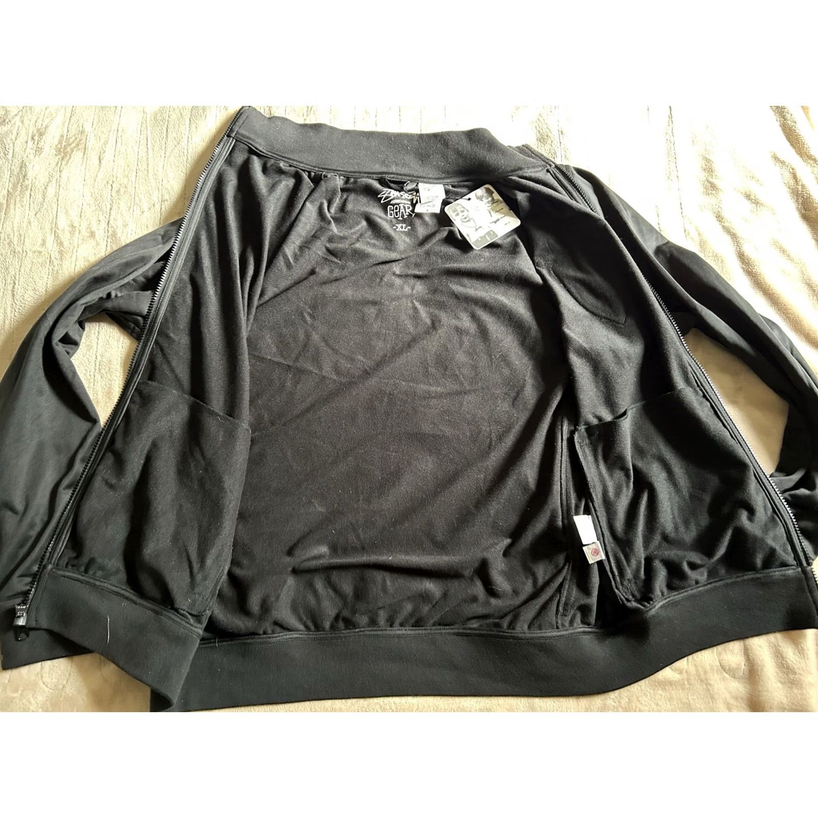 Vintage VINTAGE Stussy Gear Track Jacket Full Zip Men’s Size XL Y2K Crest Black Size US XL / EU 56 / 4 - 4 Thumbnail