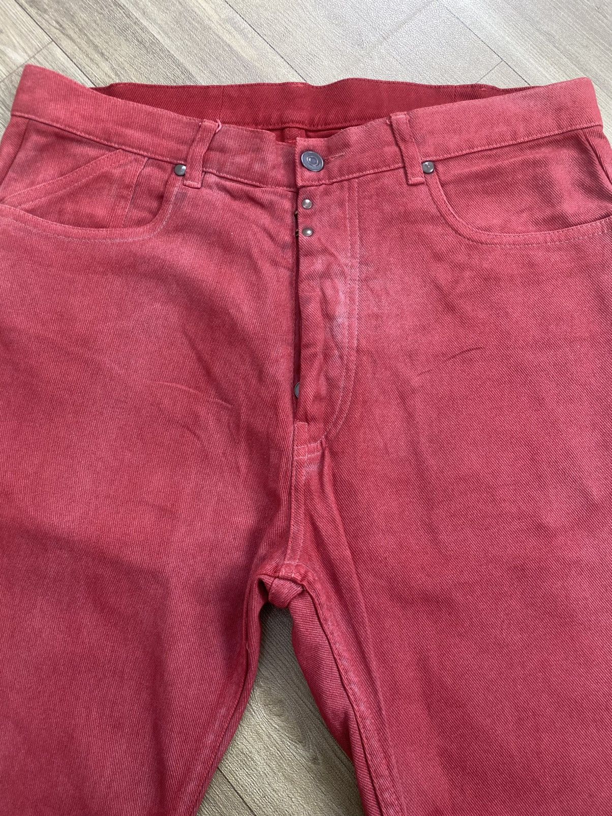 Maison Margiela Vintage Maison Martin Margiela Paris Red Denim Pants Luxury Size US 32 / EU 48 - 5 Thumbnail