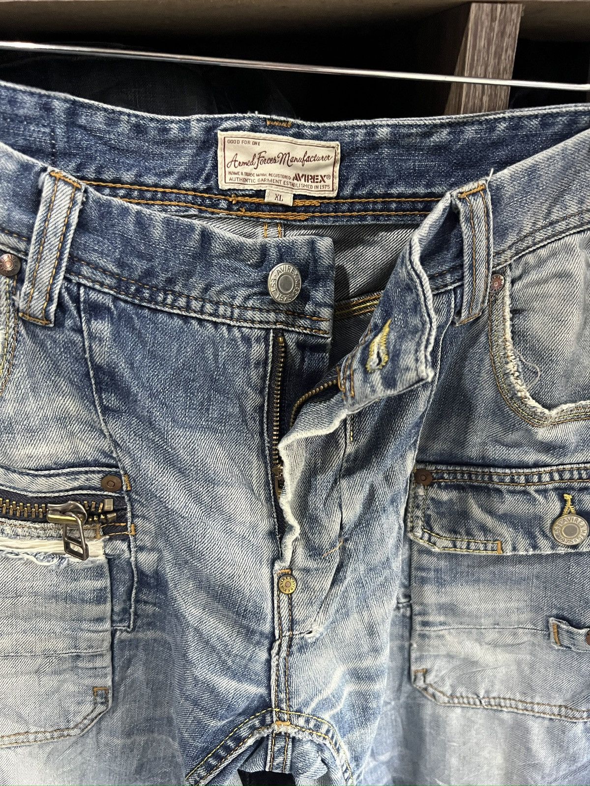 Avirex 🔥Rare Avirex Distressed Denim Size US 35 - 14 Thumbnail