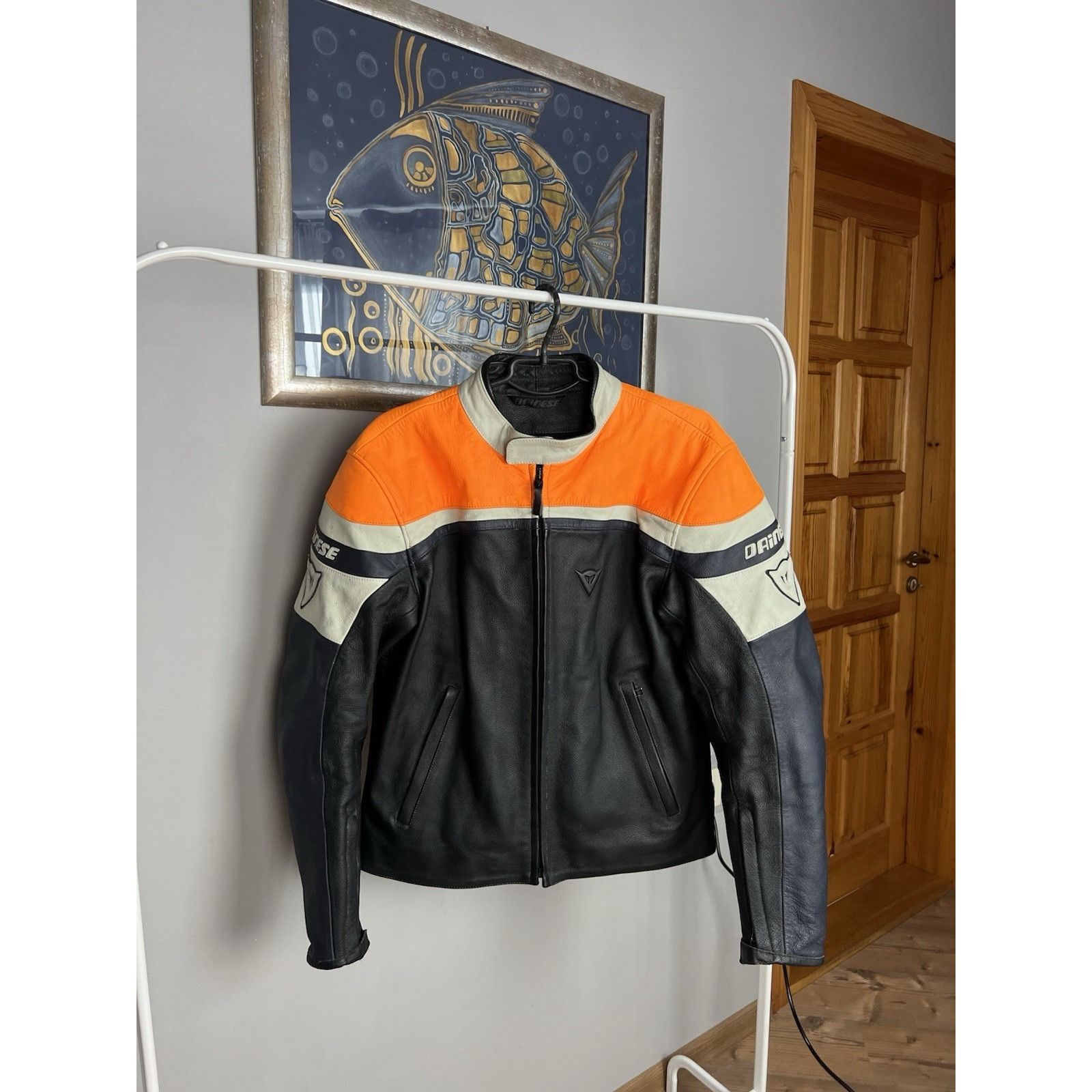 Dainese Dainese Armored Blue Orange Leather Motorcycle Jacket Men`s Size US M / EU 48-50 / 2 - 2 Thumbnail