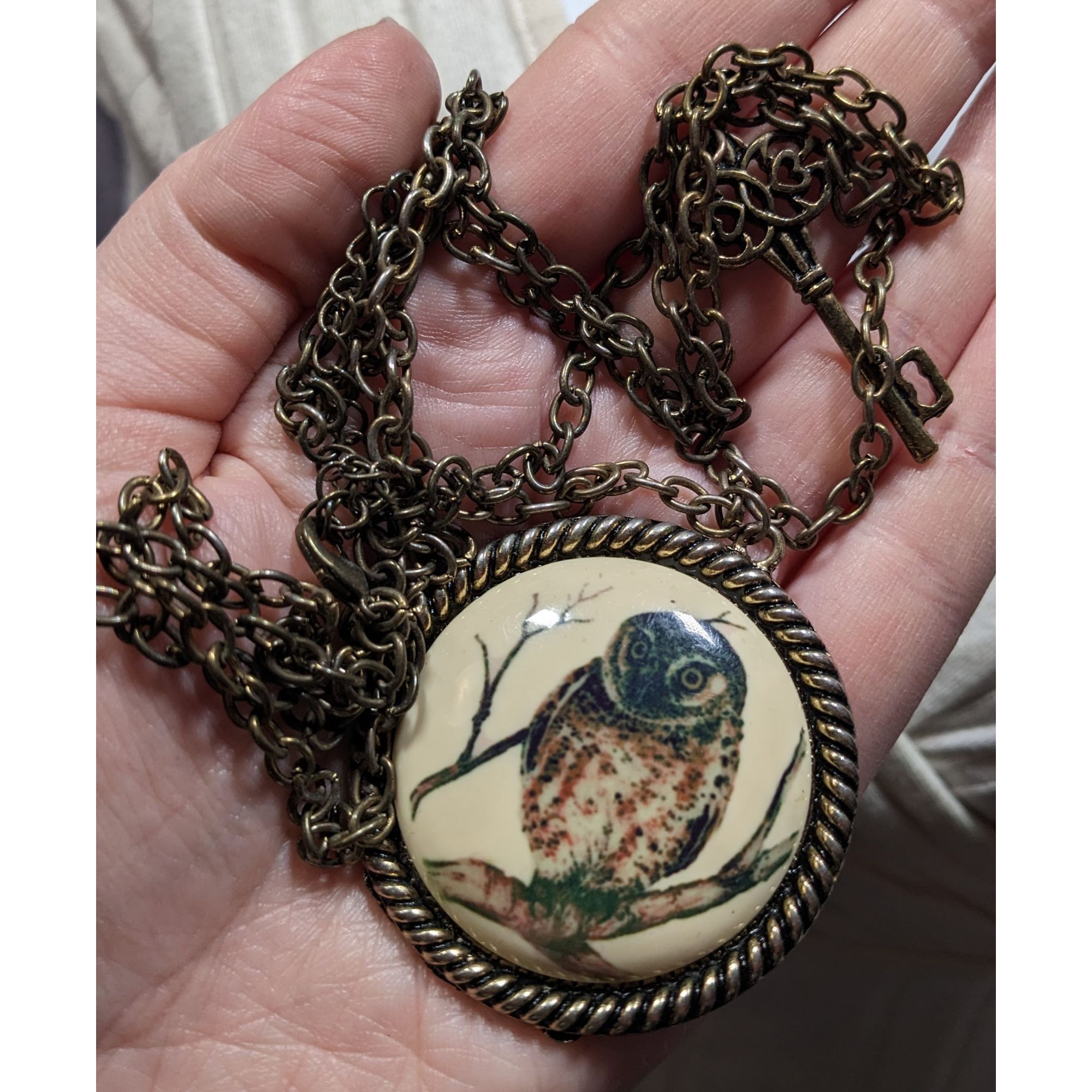 Other Vintage Cottagecore Owl And Key Double-Layer Pendant Necklac Size ONE SIZE - 5 Thumbnail