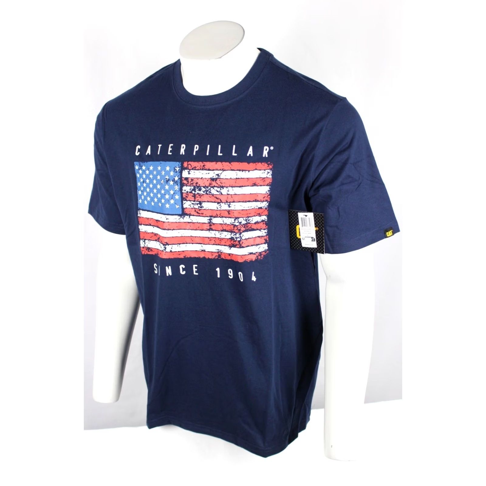 Vintage CAT American Flag Graphic Tee Shirt Mens XL Detroit Blue Crew Neck Short Sleeve T-Shirt 60/40 Poly Cotton Breathable Logo Easy Care Size US XL / EU 56 / 4 - 5 Thumbnail