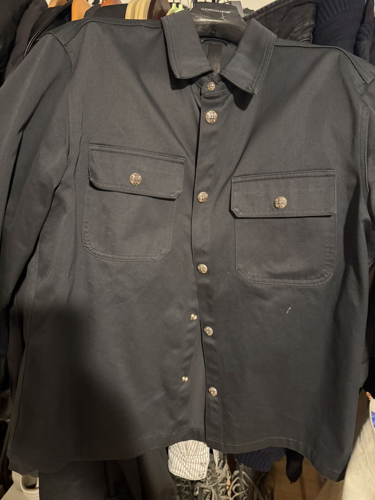 Chrome Hearts Crome hearts work shirts silver XL rare Size US XL / EU 56 / 4 - 10 Thumbnail