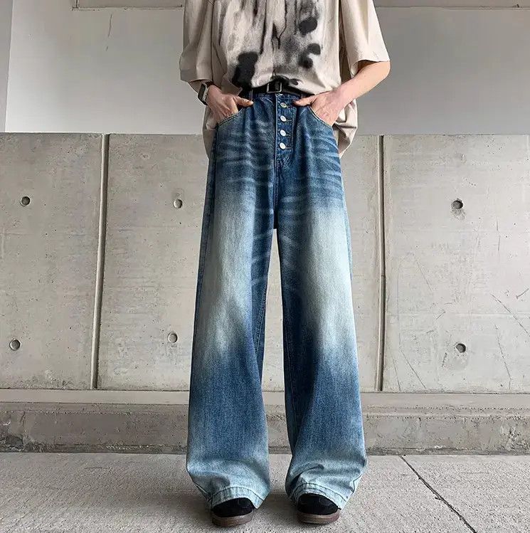 Japanese Brand Retro High Street Loose Gradient Jeans Size US 32 / EU 48 - 1 Thumbnail