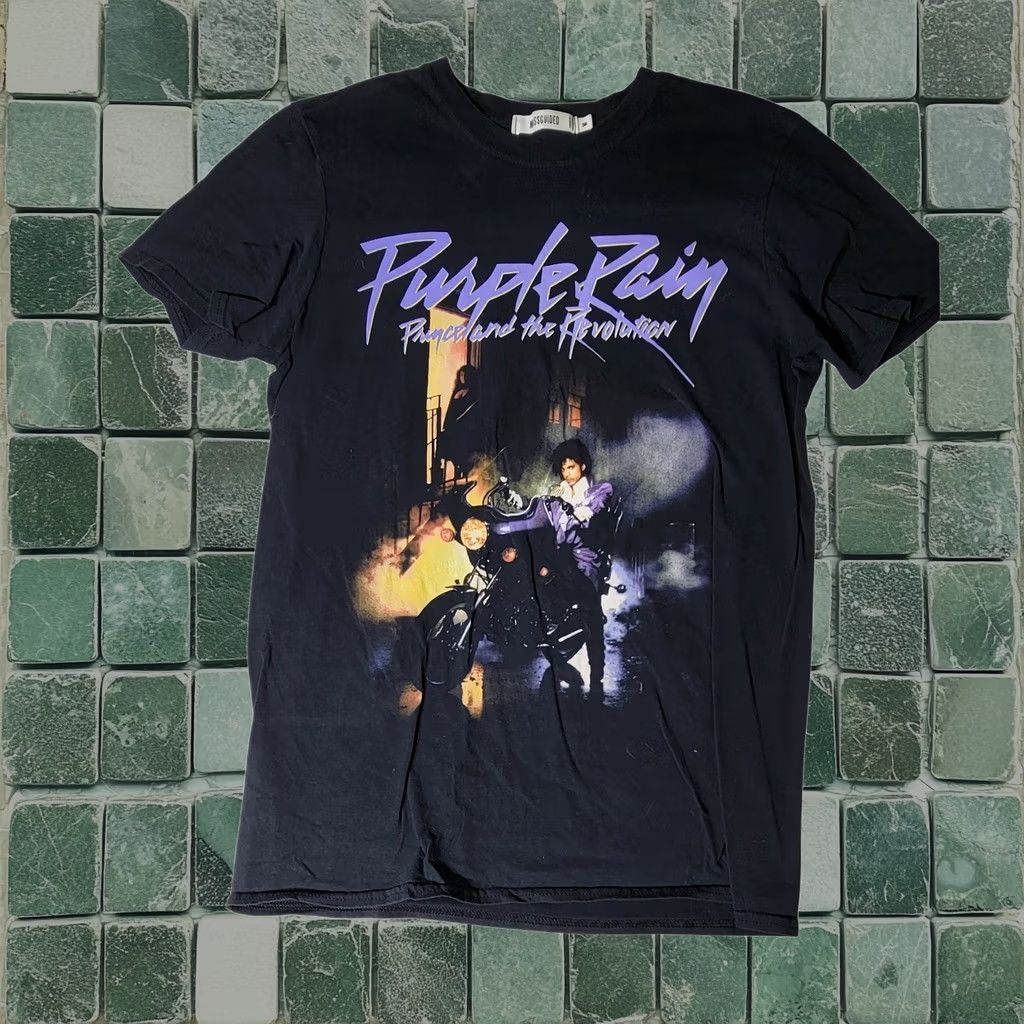 Missguided Missguided Prince Purple Rain Graphic Shirt Black Mens Medium Short Sleeve Music 80s Size US M / EU 48-50 / 2 - 1 Thumbnail