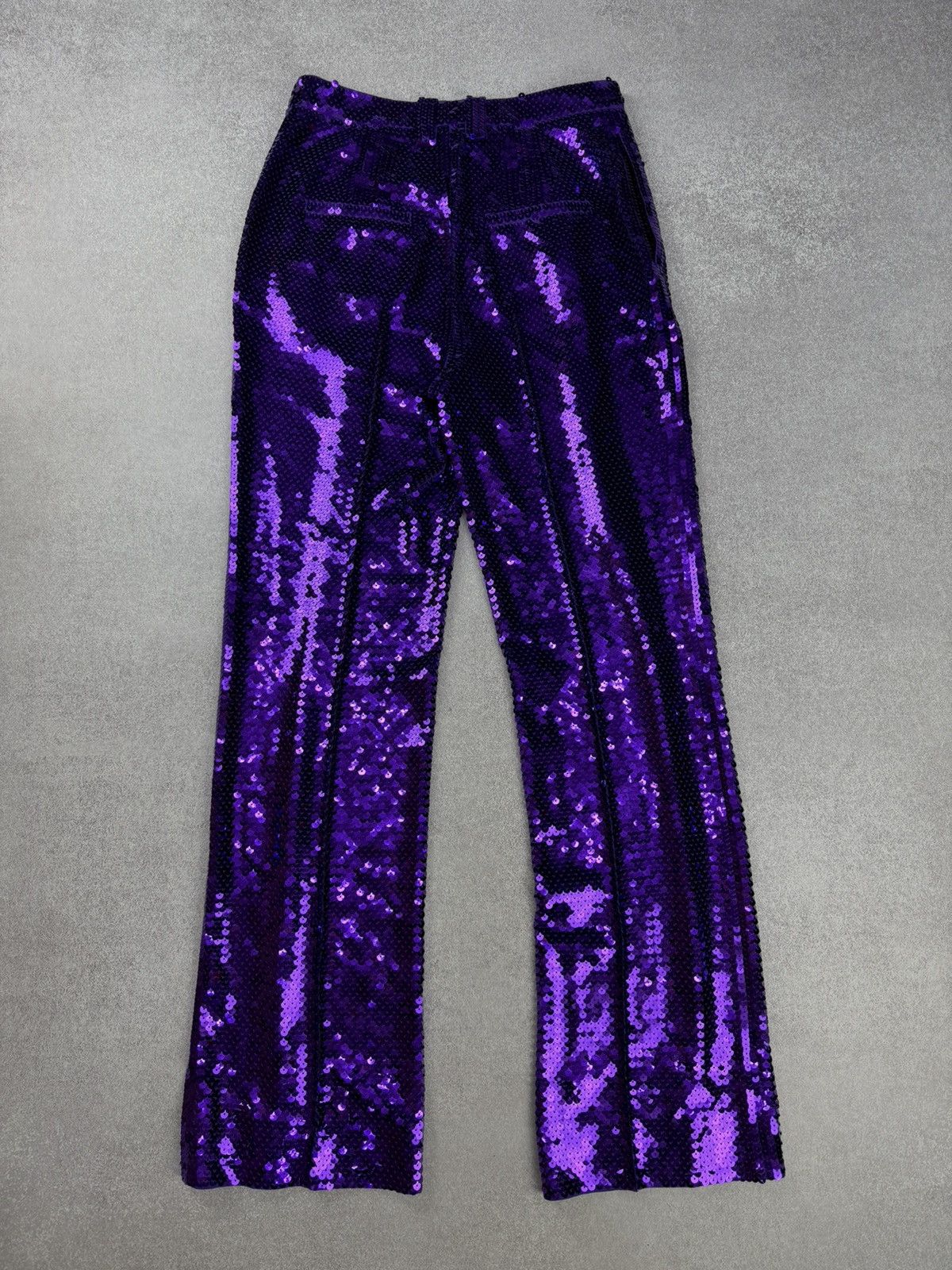 Paco Rabanne Paco Rabbane H&M Purple Sequin Suit Crop Top and Pants S Size S / US 4 / IT 40 - 14 Thumbnail
