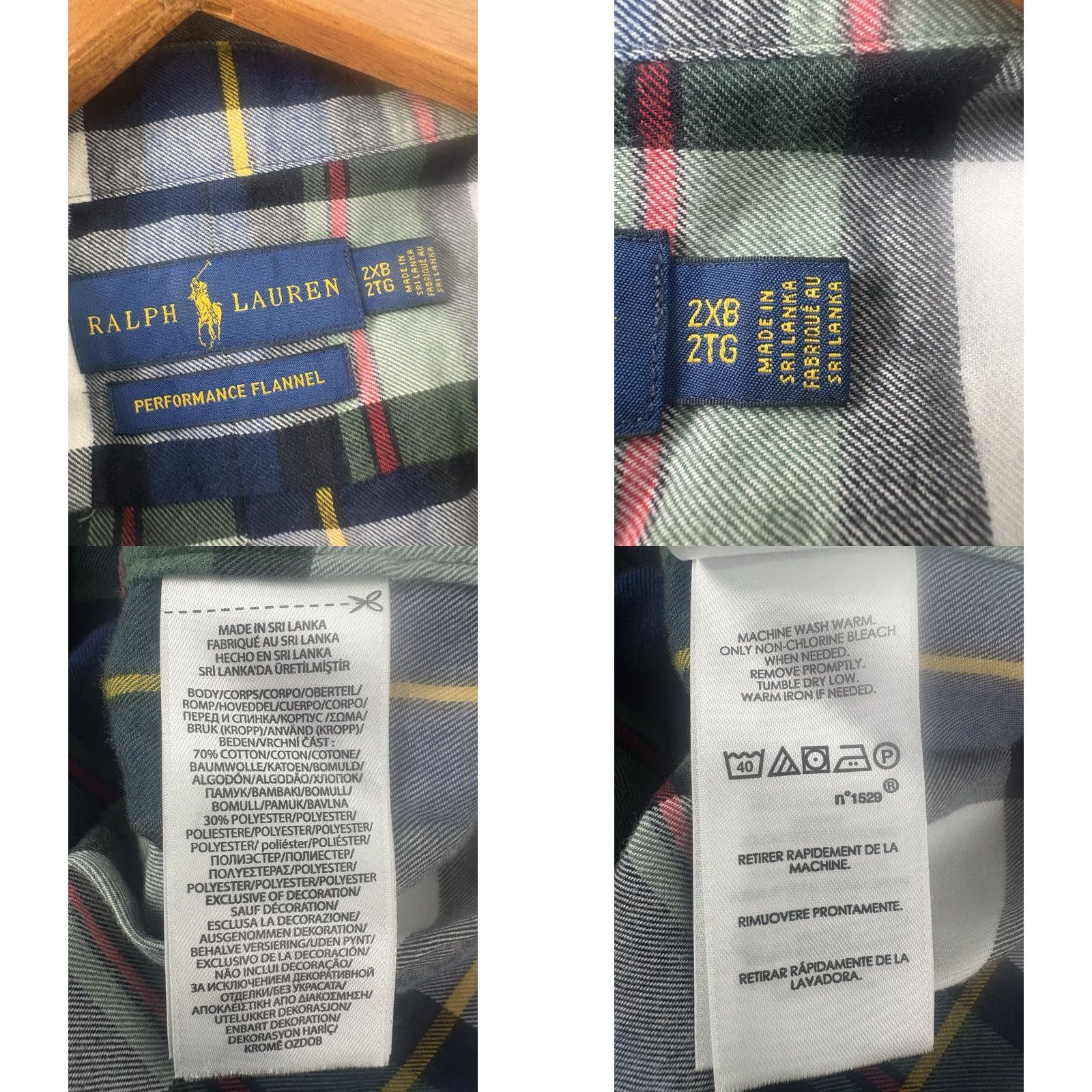 Ralph Lauren Ralph Lauren Button-Up Shirt Men 2XB Multicolor Plaid Fleece Cotton Polyester Long Sleeve Size US XXL / EU 58 / 5 - 8 Thumbnail