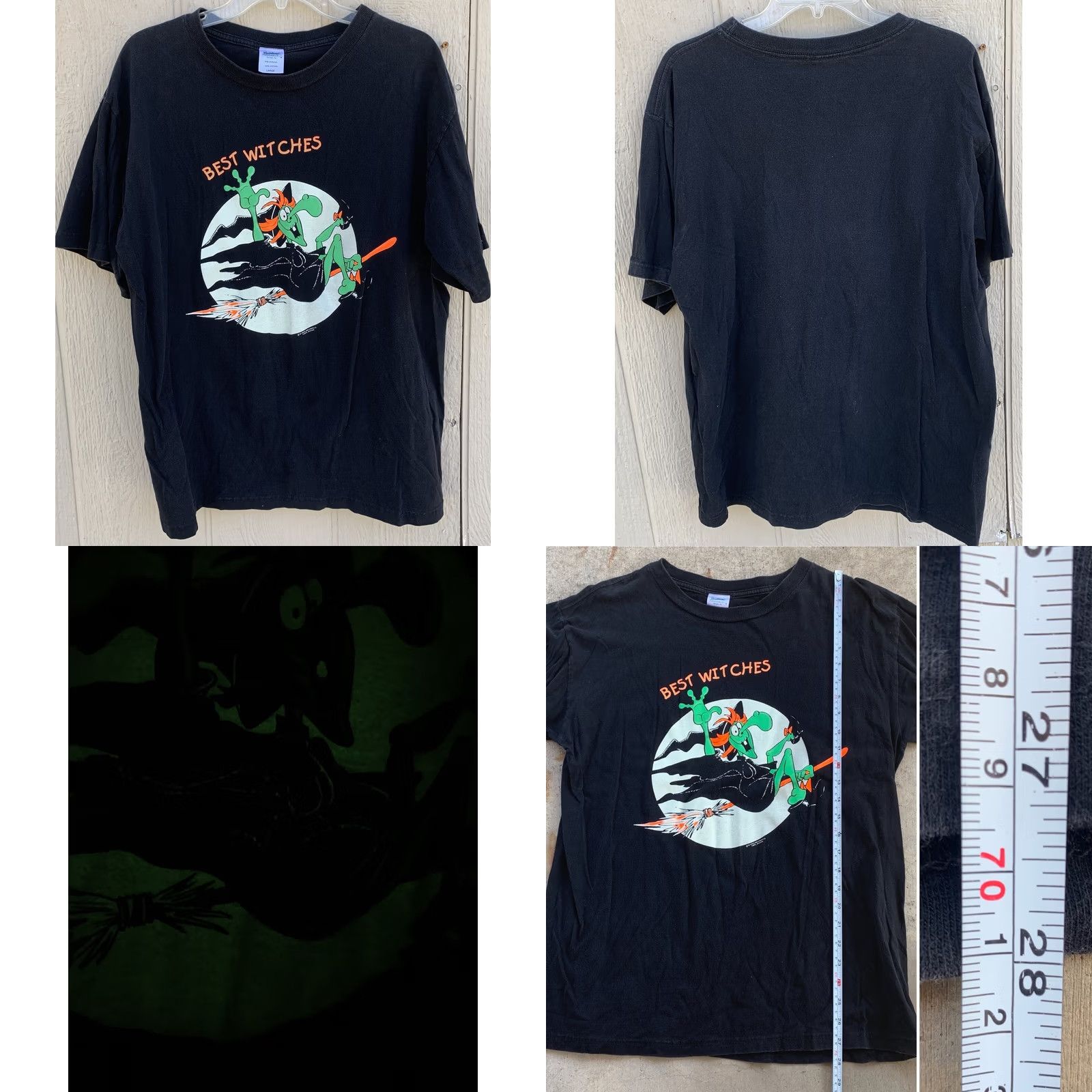 Vintage VINTAGE Best Witches T-Shirt Glow In The Dark L Brieland Graphics 90s 1990s Black Mens Graphic Tee Halloween Size US L / EU 52-54 / 3 - 8 Thumbnail
