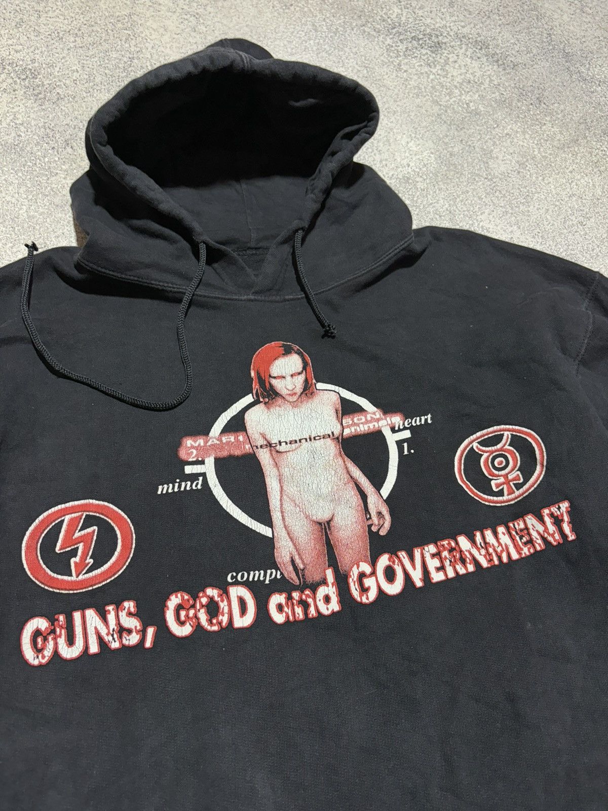 Band Tees × Marilyn Manson × Vintage Marilyn Manson Vintage 90s Band Hoodie Sweatshirt Rare Retro Size US XL / EU 56 / 4 - 5 Thumbnail