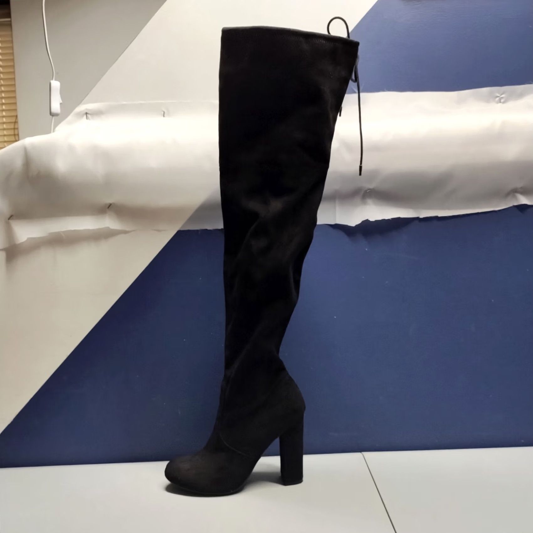 Vintage Target Olymagen Boots Womens US 7 Black Over The Knee Thigh High Pull On Size US 7 / IT 37 - 2 Thumbnail