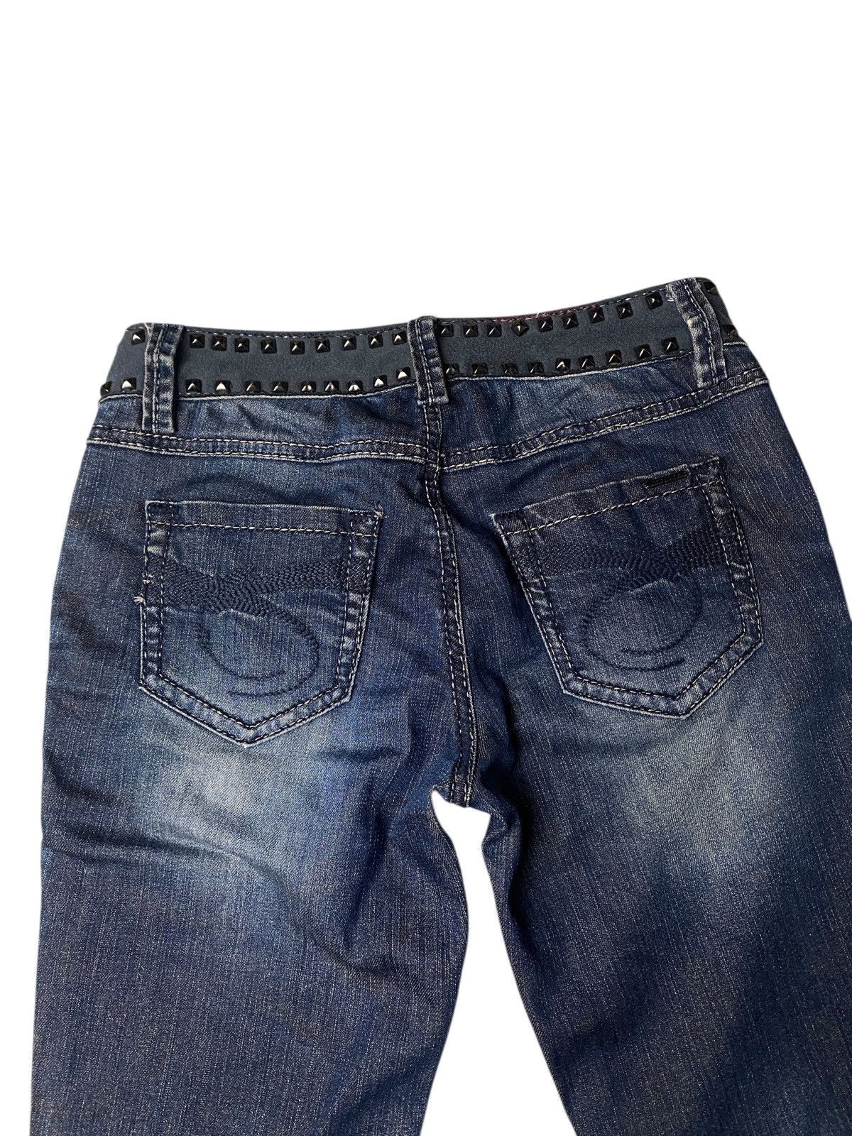 If Six Was Nine 2000's Veromoda Seawash Punk Studded Bootcut Jeans Size US 26 / EU 42 - 8 Thumbnail