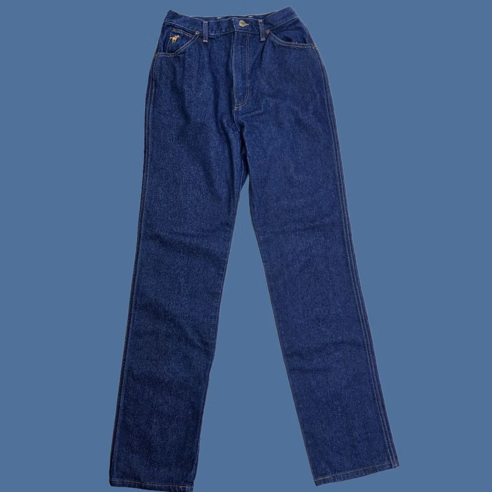 Wrangler VINTAGE Wrangler No Fault Denim Jeans Pony Scovill Zip Dark Women’s 25 x 32 Size 12 5-Pocket USA 70s 80s 90s Cowboy Horse Southwestern Jeans Womens Size 42" / US 20 - 1 Thumbnail