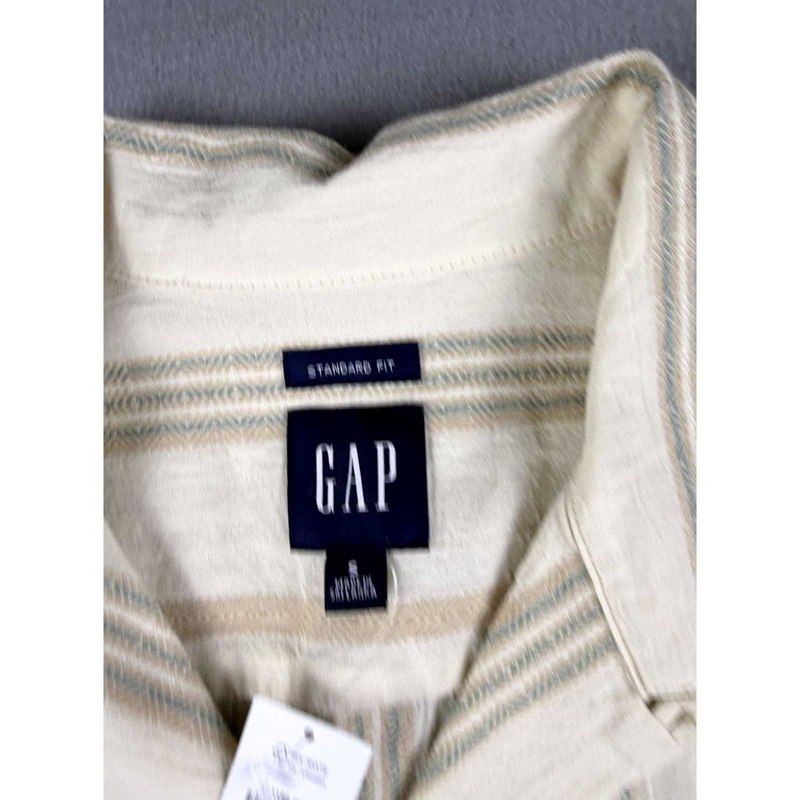 Gap GAP Shirt Button-Up Men S Short Sleeve Beige Cotton Camp Collar Button Up Color Beige Size S Regular Classic Size US S / EU 44-46 / 1 - 3 Thumbnail