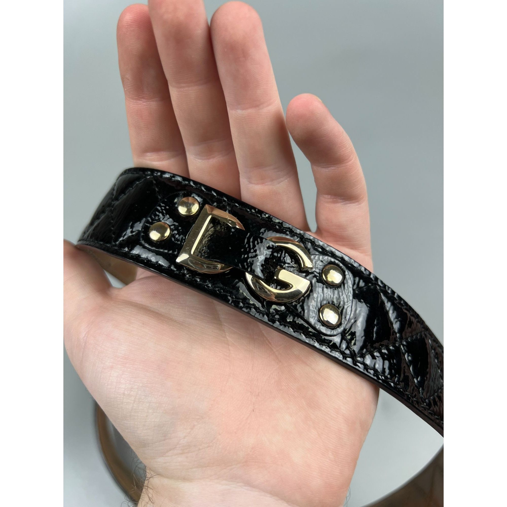 Dolce & Gabbana Dolce & Gabbana Patent Leather Quilted Logo Belt Size ONE SIZE - 9 Thumbnail