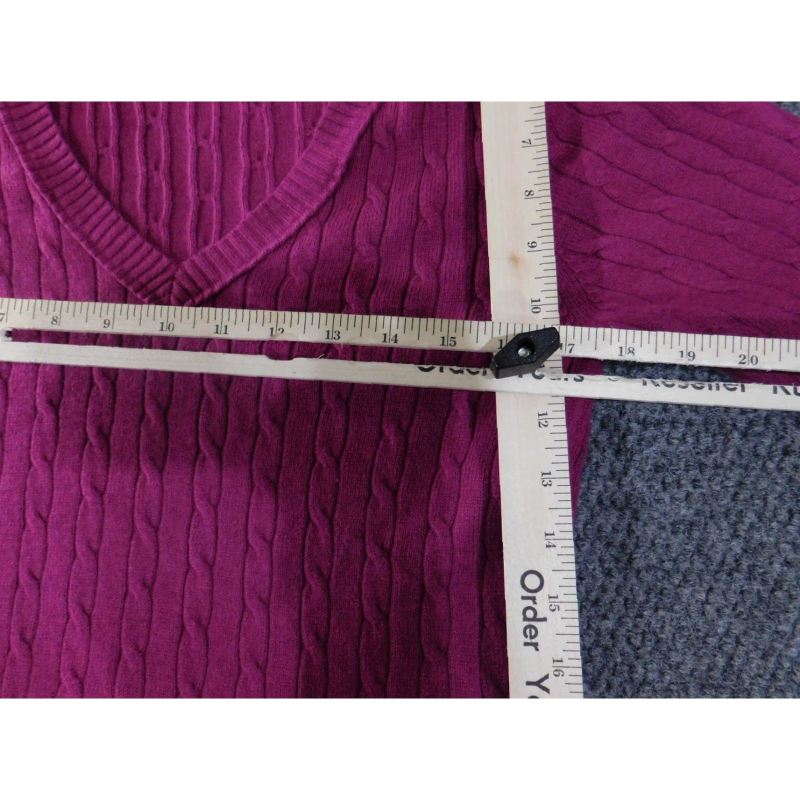 Ann Taylor Ann Taylor LOFT Sweater Womens Large Pink Cable Knit Pullover V Neck Size L / US 10 / IT 46 - 7 Thumbnail