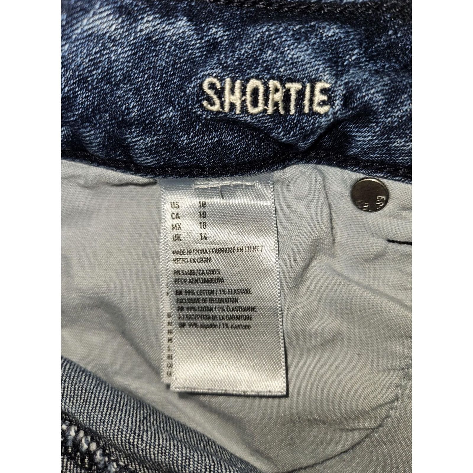 American Eagle Outfitters American Eagle Outfitters Shortie Shorts Womens 10 Blue Cutoff Lace Embroidered Slim Stretch Denim 5-Pocket Casual Summer Womens Size 32" / US 10 / IT 46 - 3 Thumbnail