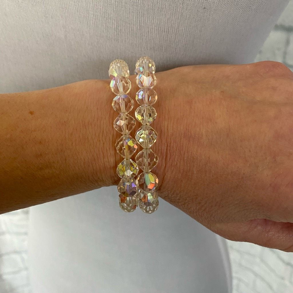 Jewelry Jewelry necklace earrings and bracelet set Iridescent clear Size ONE SIZE - 14 Thumbnail