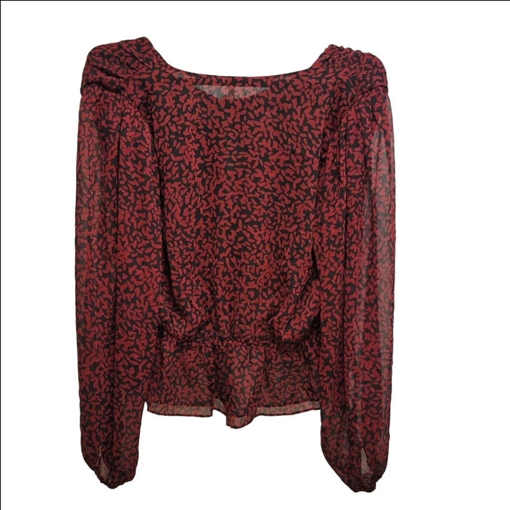 Express NWT Express Long Sleeve Peplum Blouse Size L / US 10 / IT 46 - 2 Thumbnail