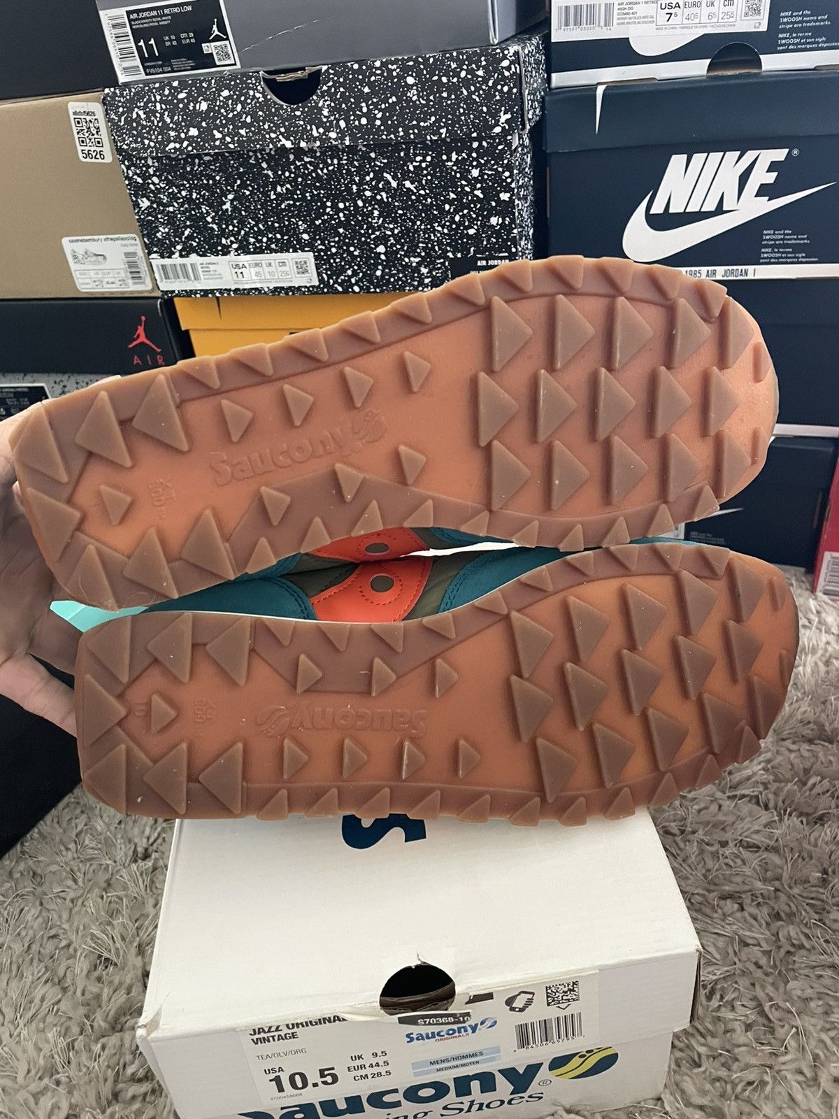 Saucony Saucony Jazz Original Teal/Olive/Orange Size US 10.5 / EU 43-44 - 9 Thumbnail