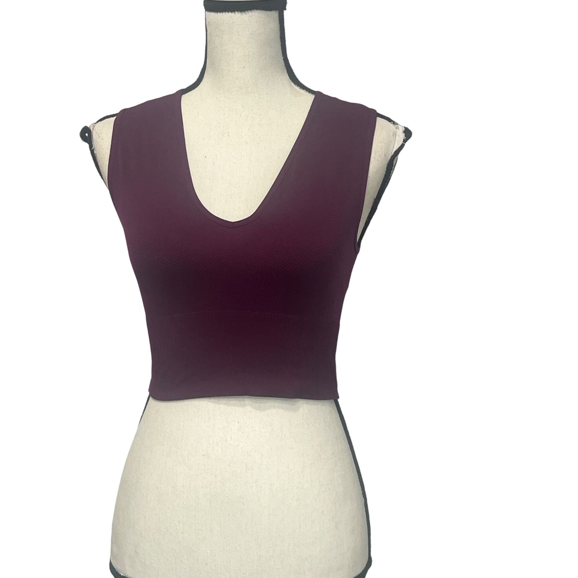 Topshop Topshop Seamless V Neck Bralette in Plum, Sz. M/L (US 8-12) Size ONE SIZE - 14 Thumbnail