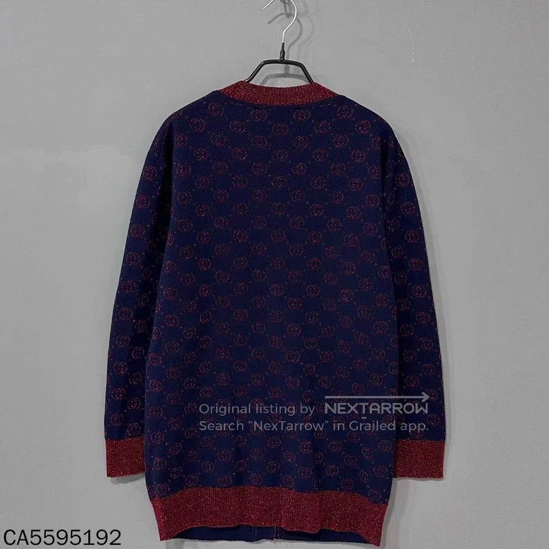 Gucci Gucci Dark blue cardigan with golden silk and old flowers Size XS / US 0-2 / IT 36-38 - 2 Thumbnail