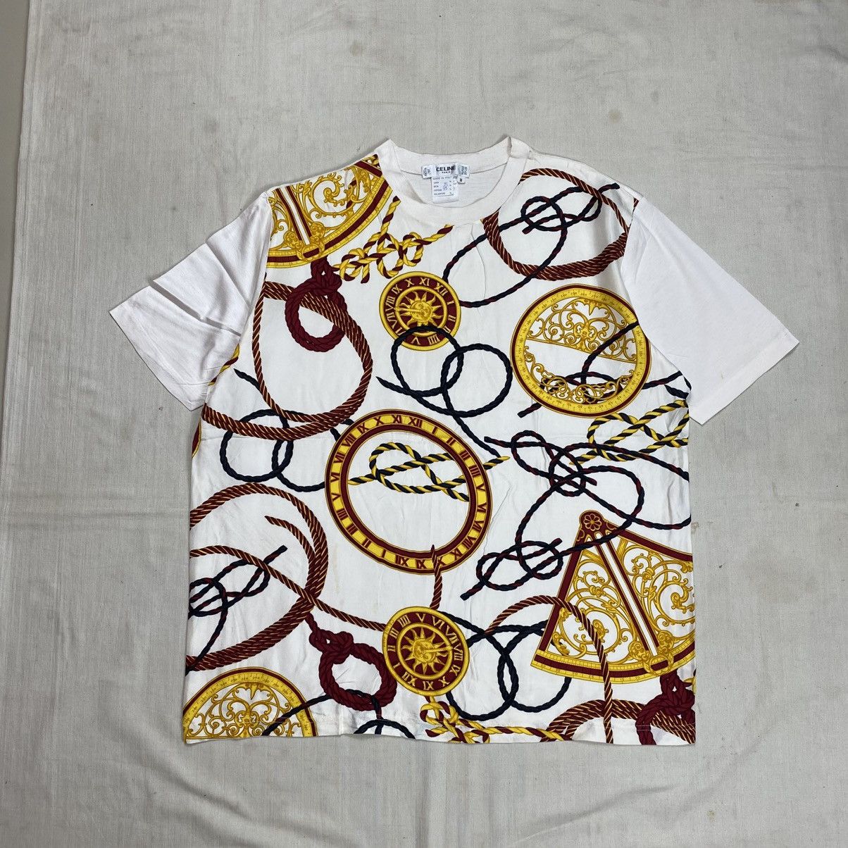 Celine Celine Mix Match Logo Pattern Silk Shorts Sleeve Shirts Size US M / EU 48-50 / 2 - 10 Thumbnail