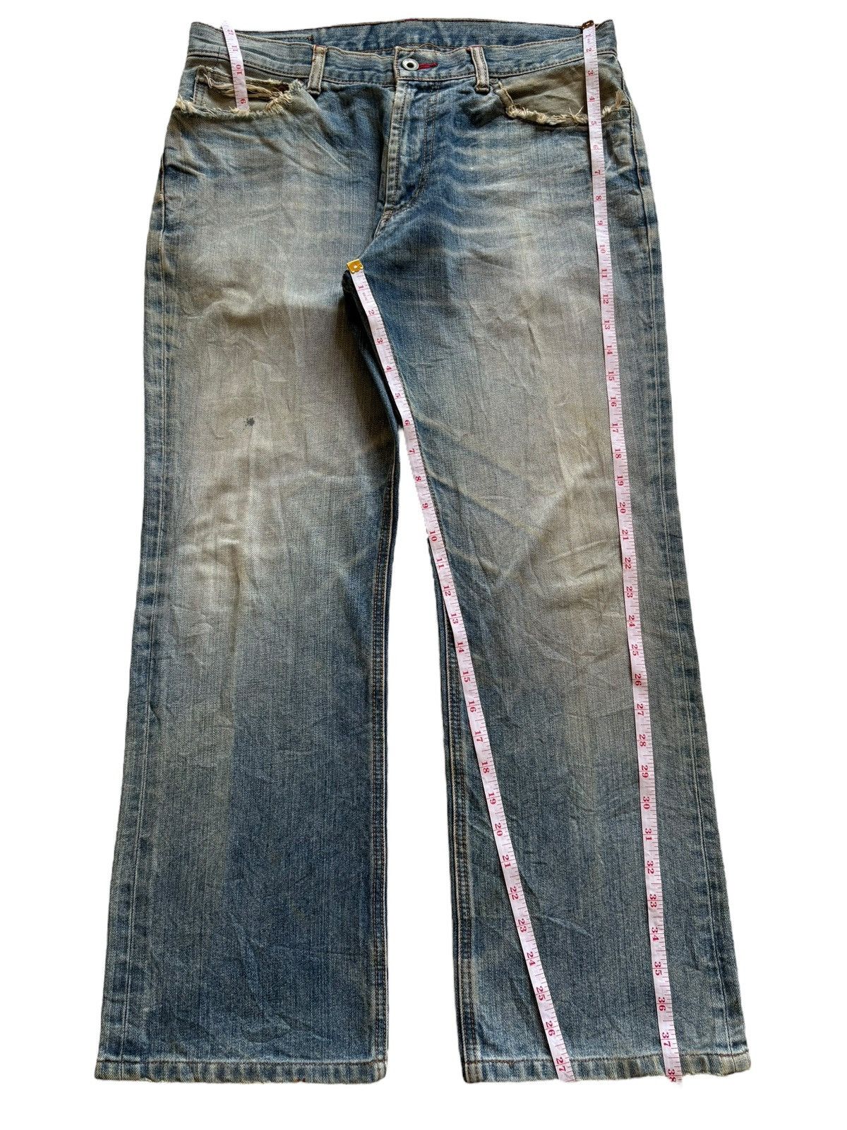 Japanese Brand Vintage Japanese Brand Mud Wash Distressed Bootcut Jeans Size US 33 - 14 Thumbnail