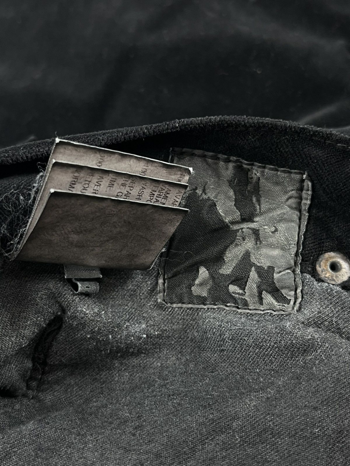 Rick Owens FW08 Rick Owens Stag Black Velvet Detroit Denim Jeans Size US 36 / EU 52 - 8 Thumbnail