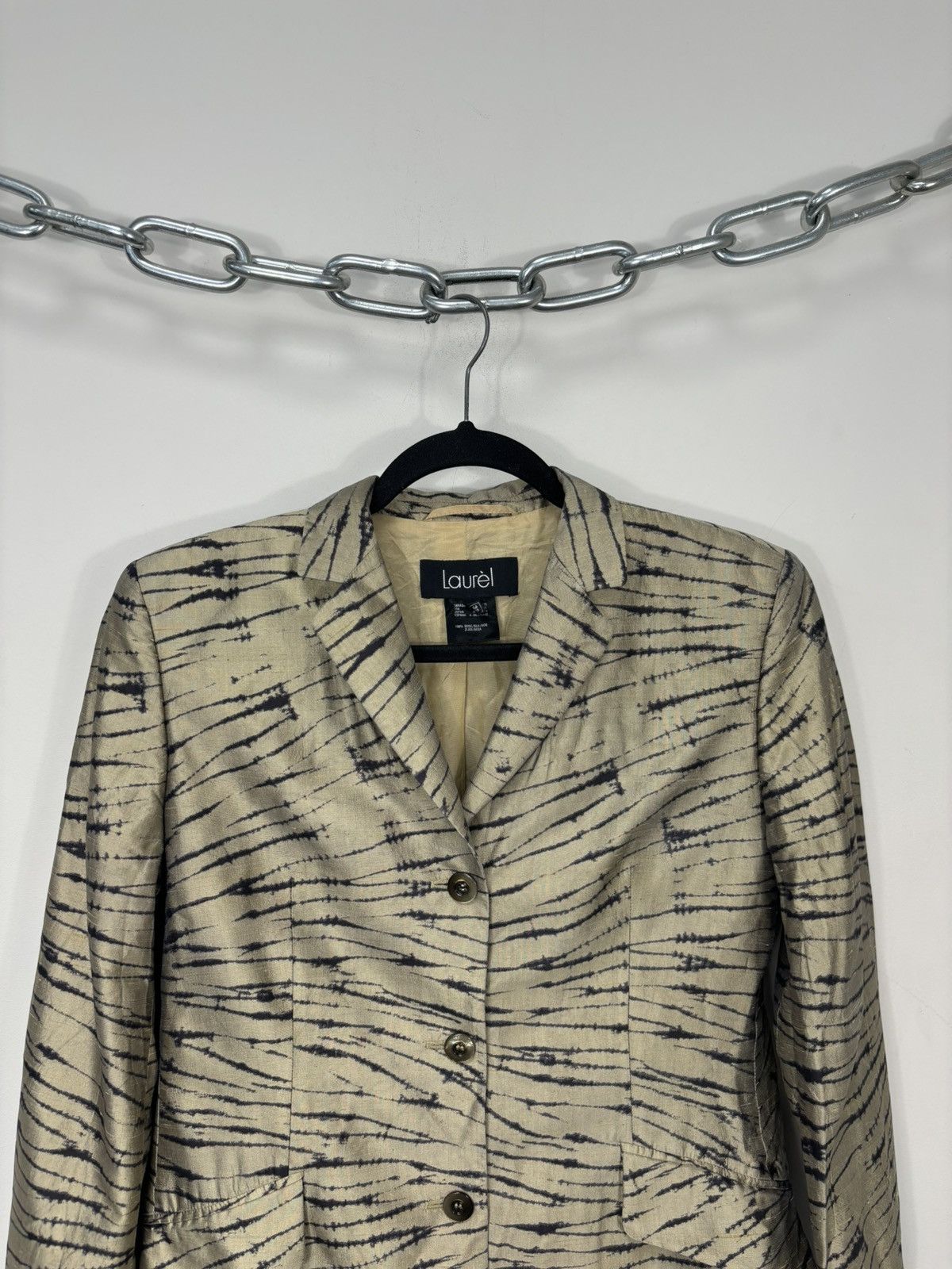 Escada Vintage Laurel By Escada Gold Avant Garde Silk Blazer Jacket Size S / US 4 / IT 40 - 4 Thumbnail