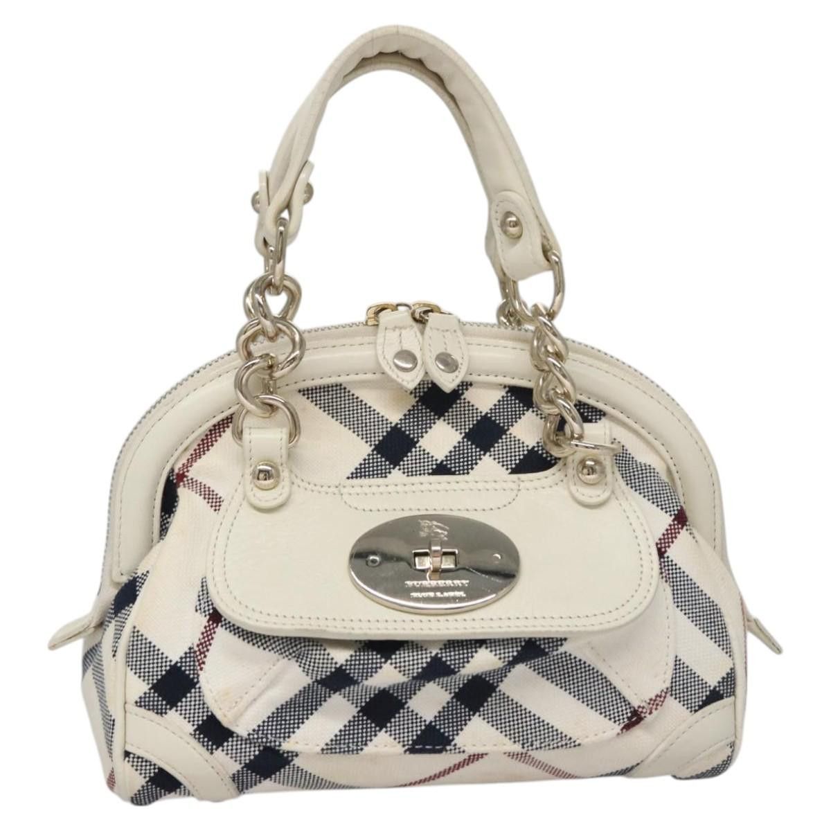 Burberry Nova Check White Canvas Handbag (Pre-Owned) Size ONE SIZE - 1 Thumbnail
