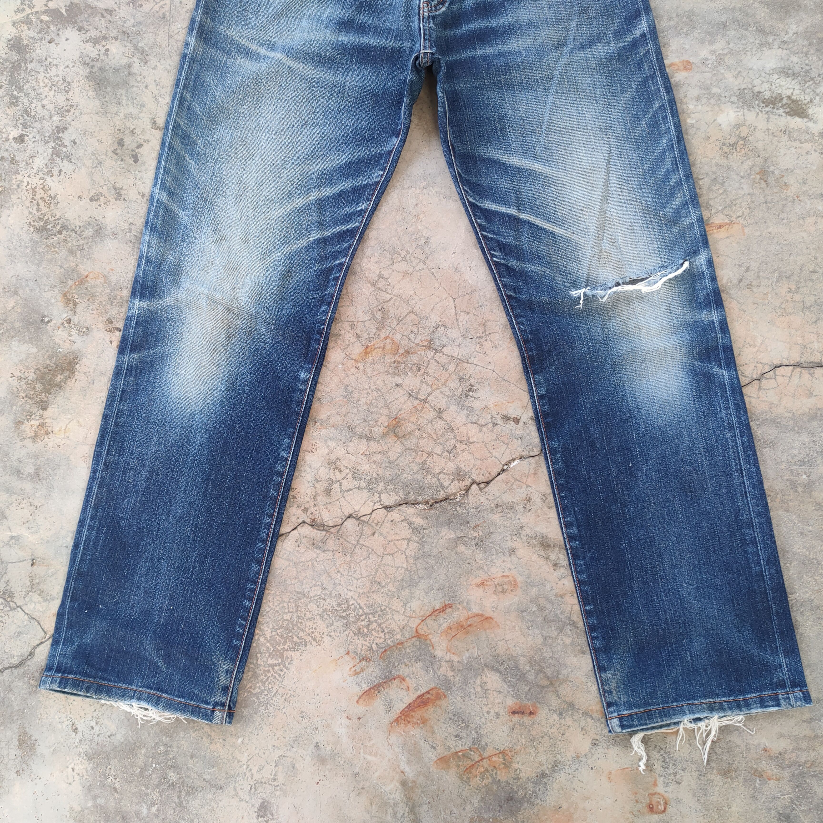Japanese Brand W34 VINTAGE JAPANESE FADED DISTRESSED RIPPED JEANS PANTS Size US 34 / EU 50 - 4 Thumbnail