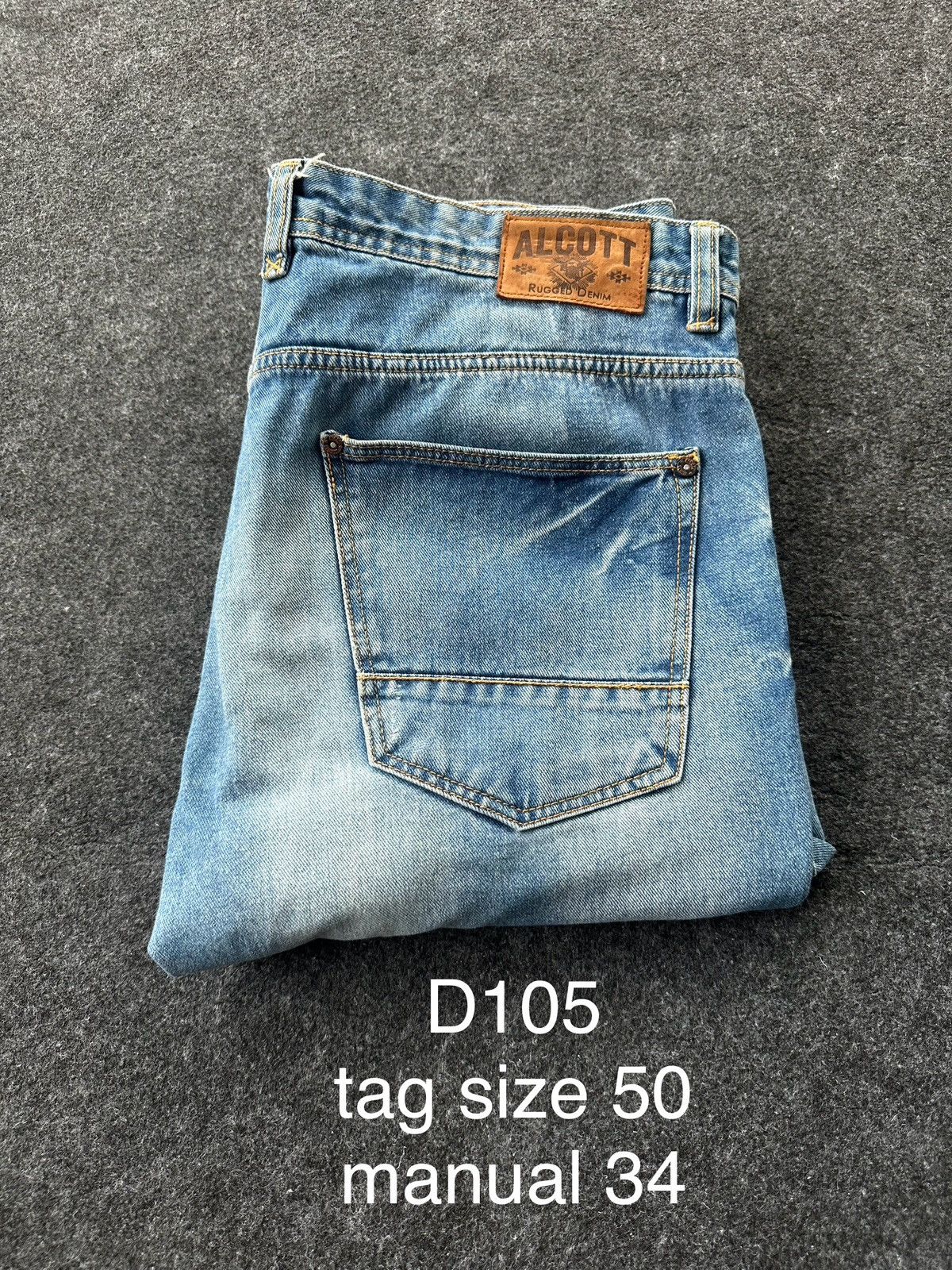Japanese Brand Alcott Rugged Denim Distressed Washed Denim D105 Size US 34 / EU 50 - 20 Thumbnail
