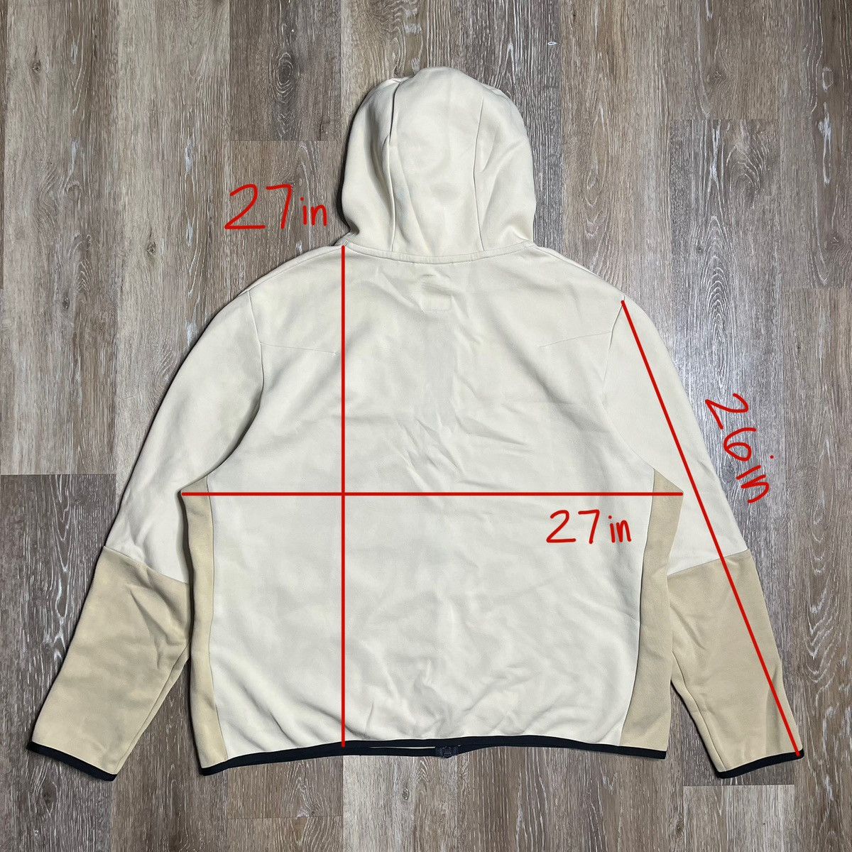 Nike two tone beige nike tech hoodie Size US XXL / EU 58 / 5 - 2 Thumbnail