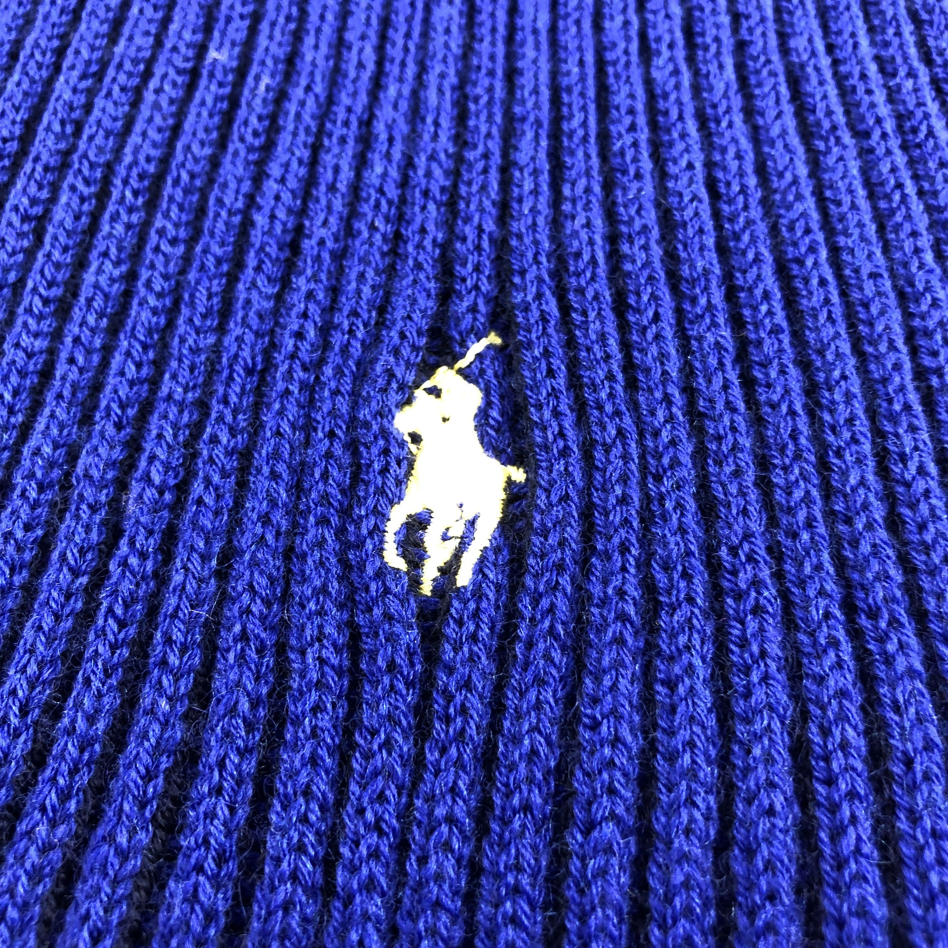Polo Ralph Lauren Polo Ralph Lauren Blue Ribbed Wool Scarf Muffler V634 Size ONE SIZE - 4 Thumbnail