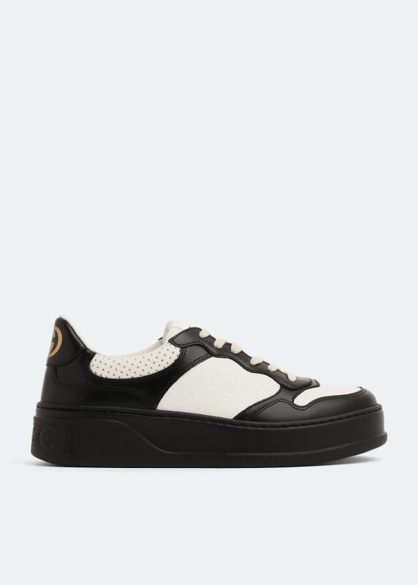 Gucci o1s1wg110325 Men's GG Embossed Sneakers in Ivory & Black Size US 11 / EU 44 - 1 Thumbnail