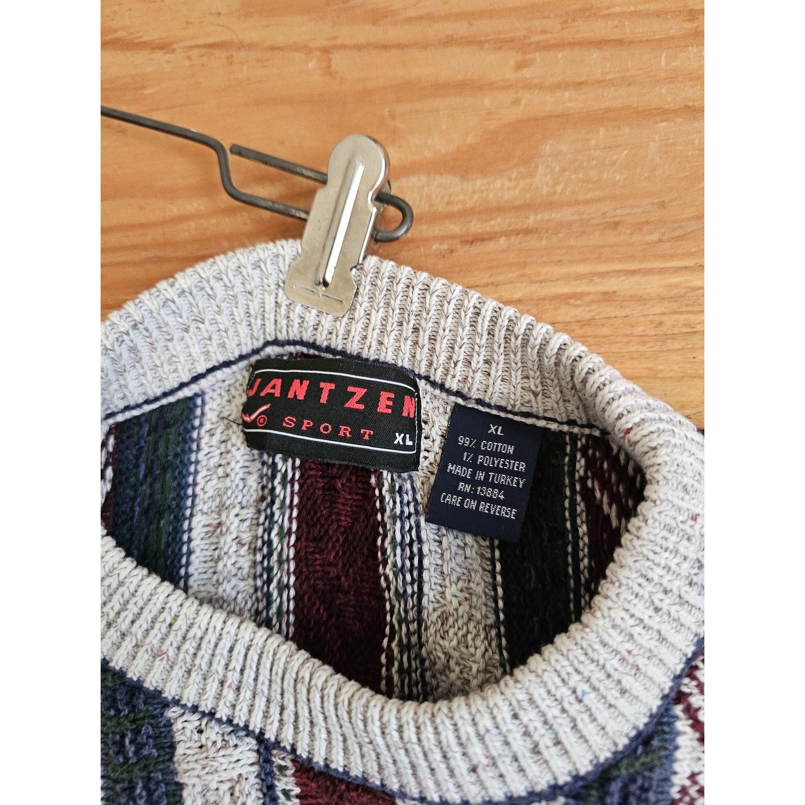 Jantzen Jantzen Mens Sweater Knit Textured Multi-Colored Sz L? 1990s Size US L / EU 52-54 / 3 - 3 Thumbnail